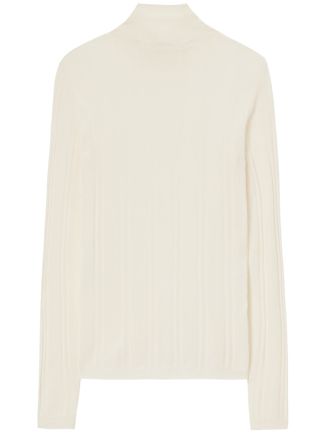 Shop Carven Silk Ribbed Knit Top In White