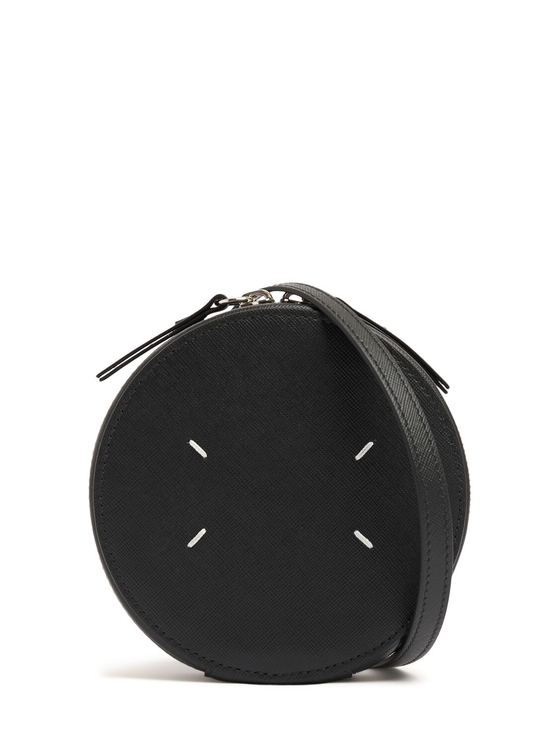 Maison Margiela Saffiano Micro Circle Bag In Black