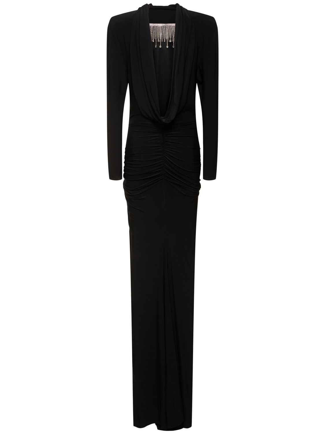 Shop Zuhair Murad Turtleneck Jersey Maxi Dress In Black