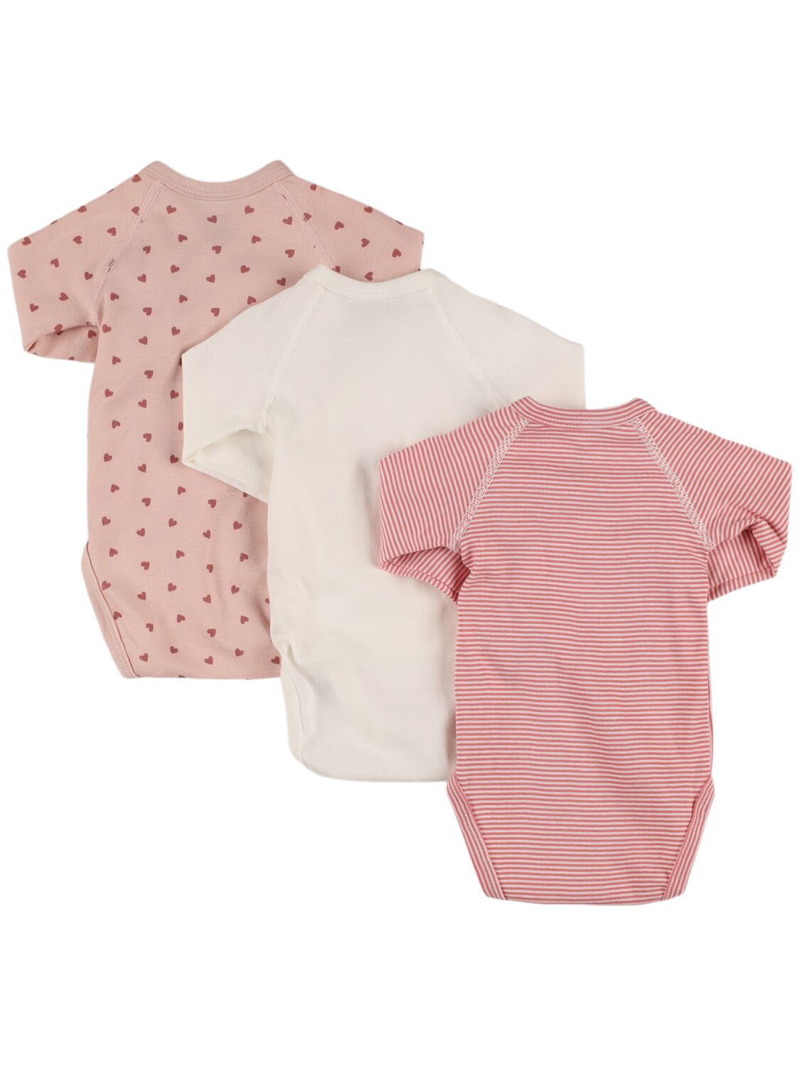 PETIT BATEAU SET OF 3 PRINTED COTTON BODYSUITS 