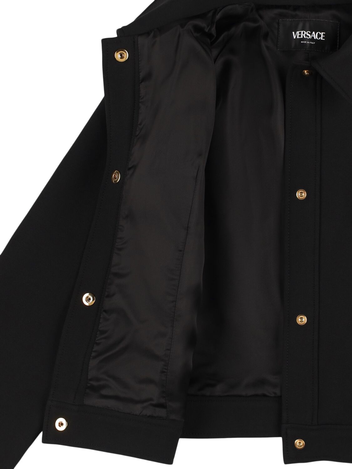 Shop Versace Poly Blend Jacket In Black