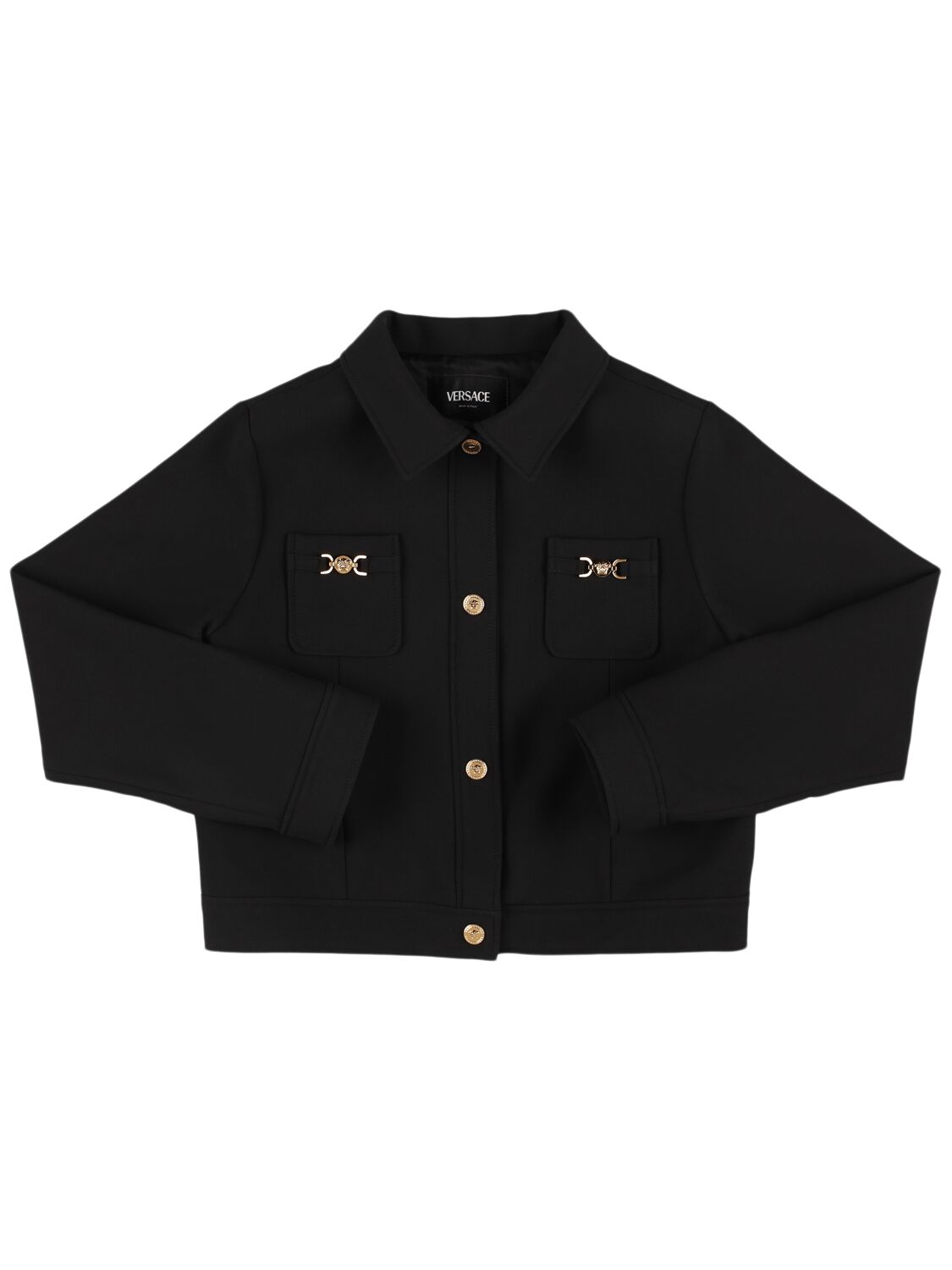 Versace Poly Blend Jacket In Black