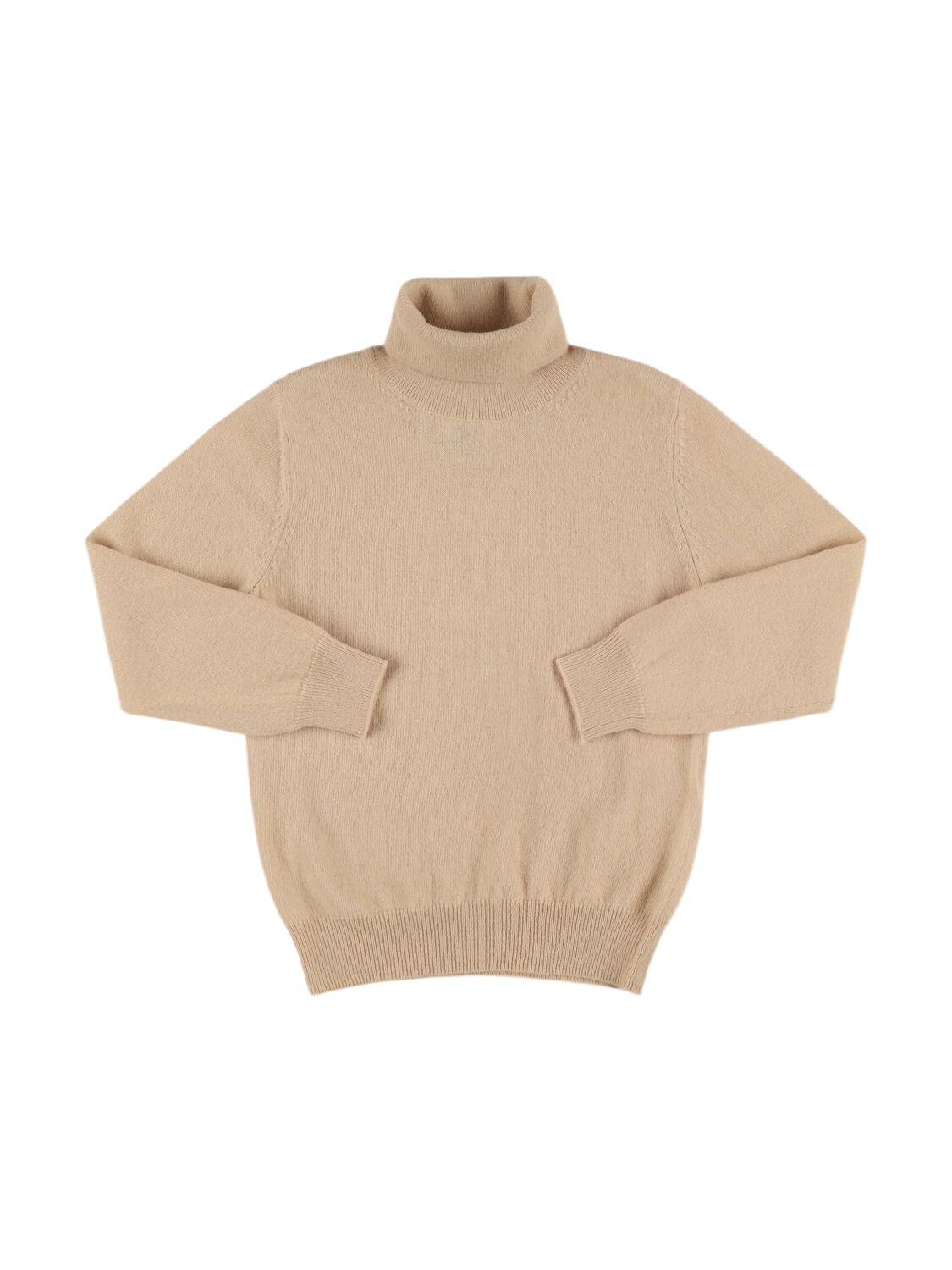 Il Gufo Kids' Wool Knit Turtleneck Sweater In Beige