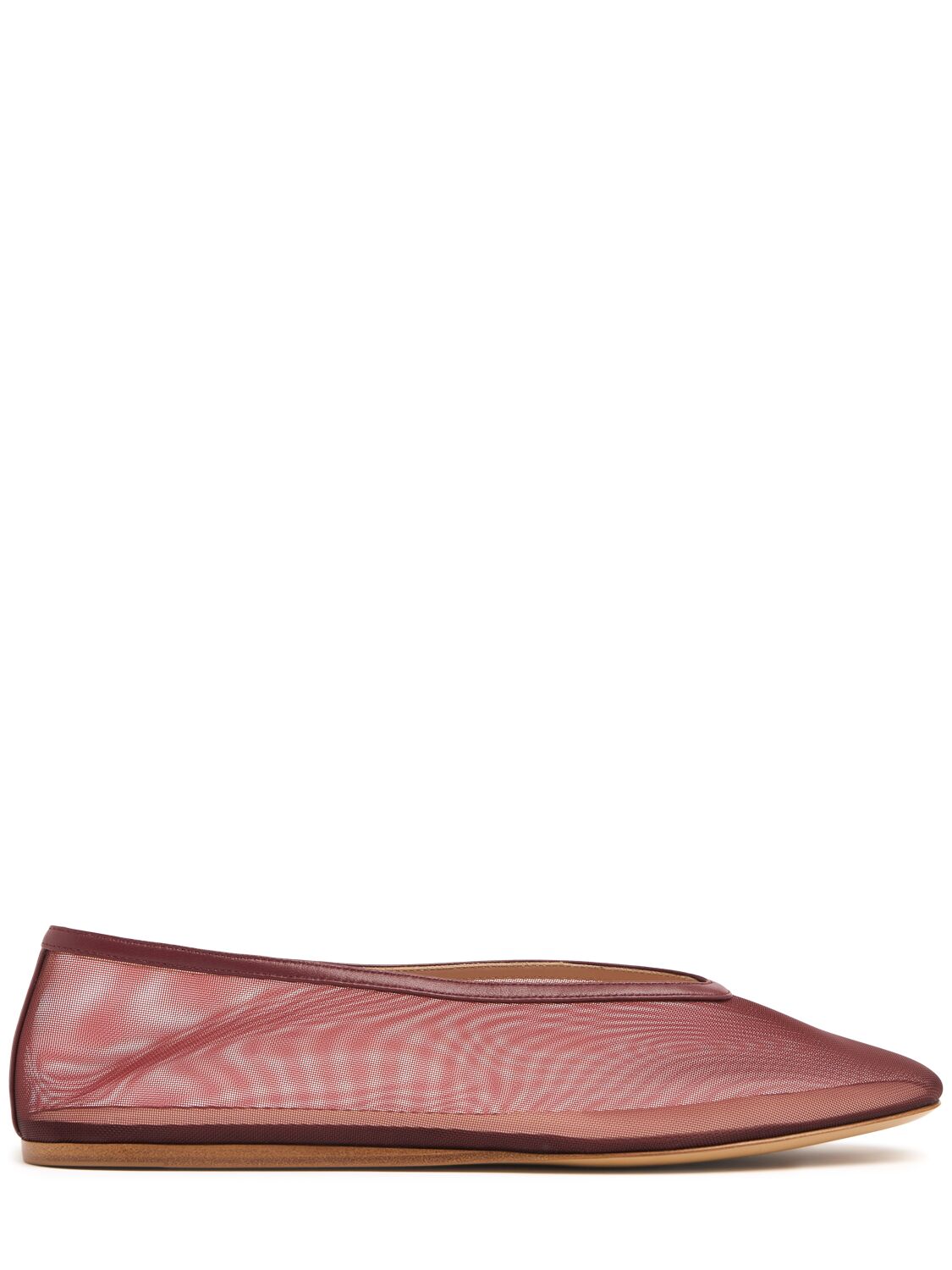 Shop Le Monde Beryl 10mm Luna Mesh Ballerina Flats In Dark Red