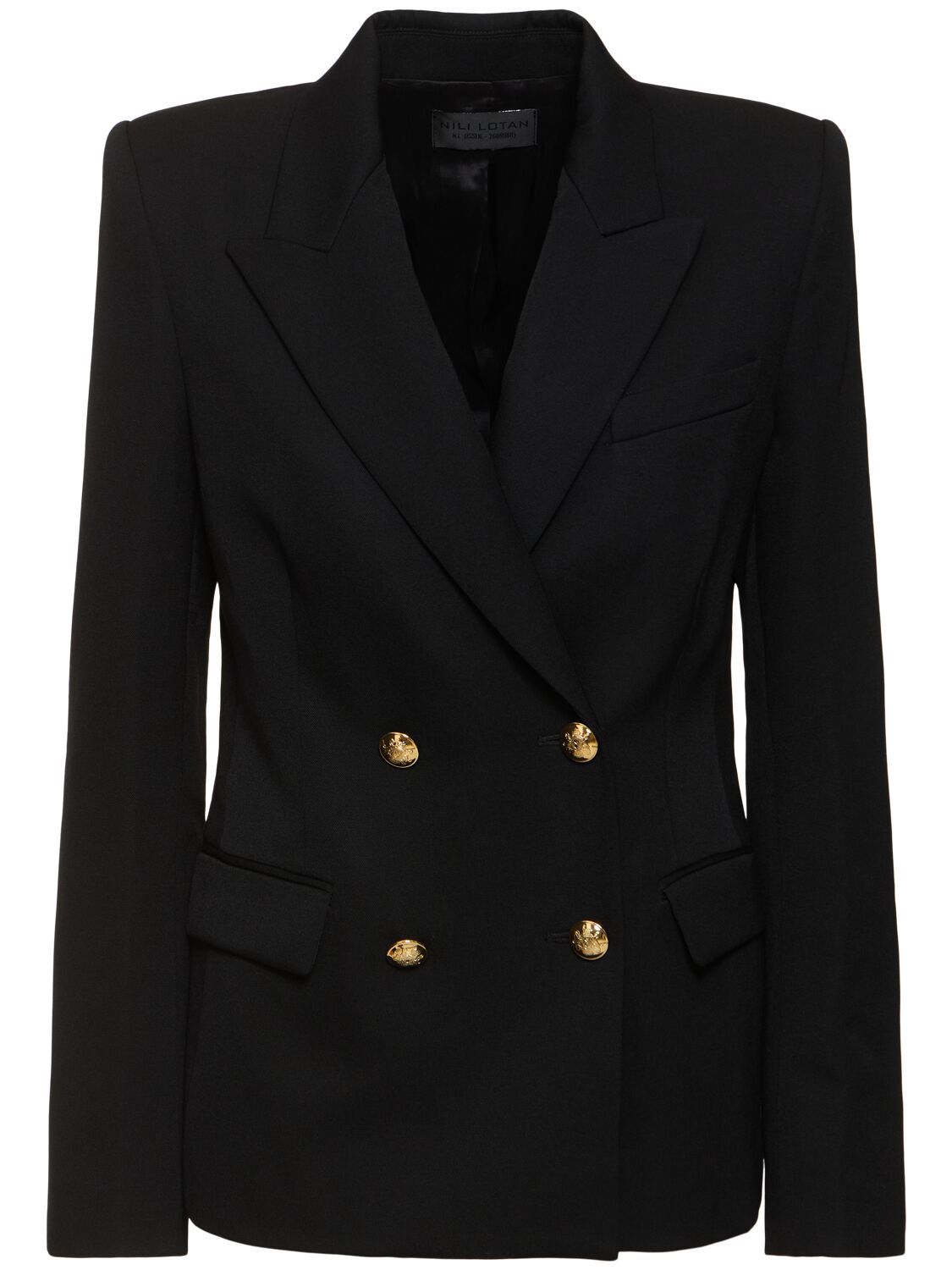 Shop Nili Lotan Veda Wool Gabardine Blazer In Black