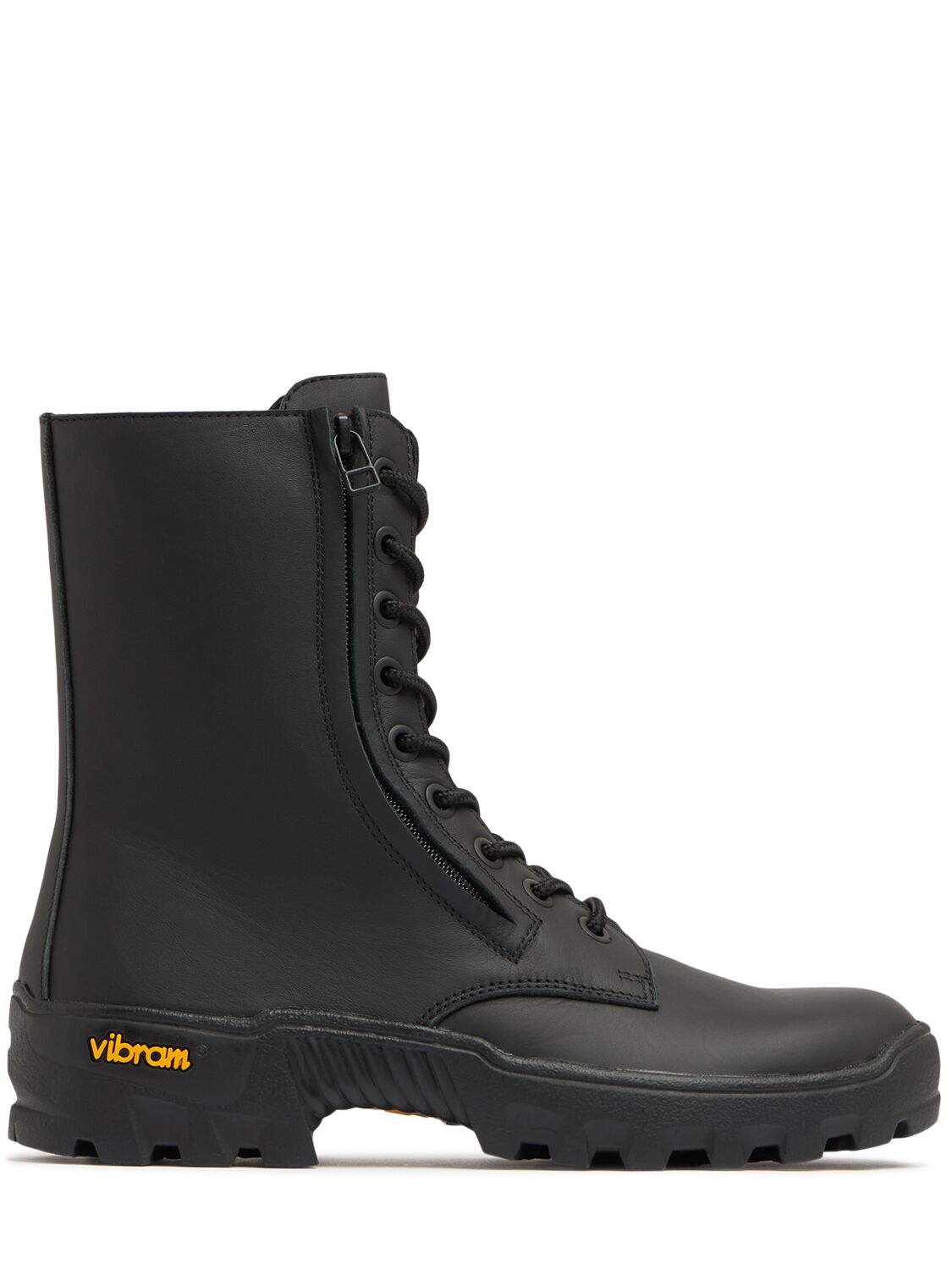 Yohji Yamamoto Commando Leather Combat Boots In Black