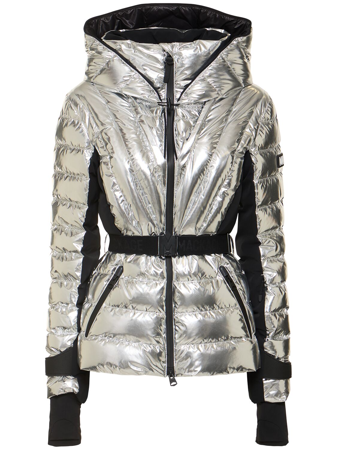 Mackage Elita-nfm Silver Down Ski Jacket In Metallic