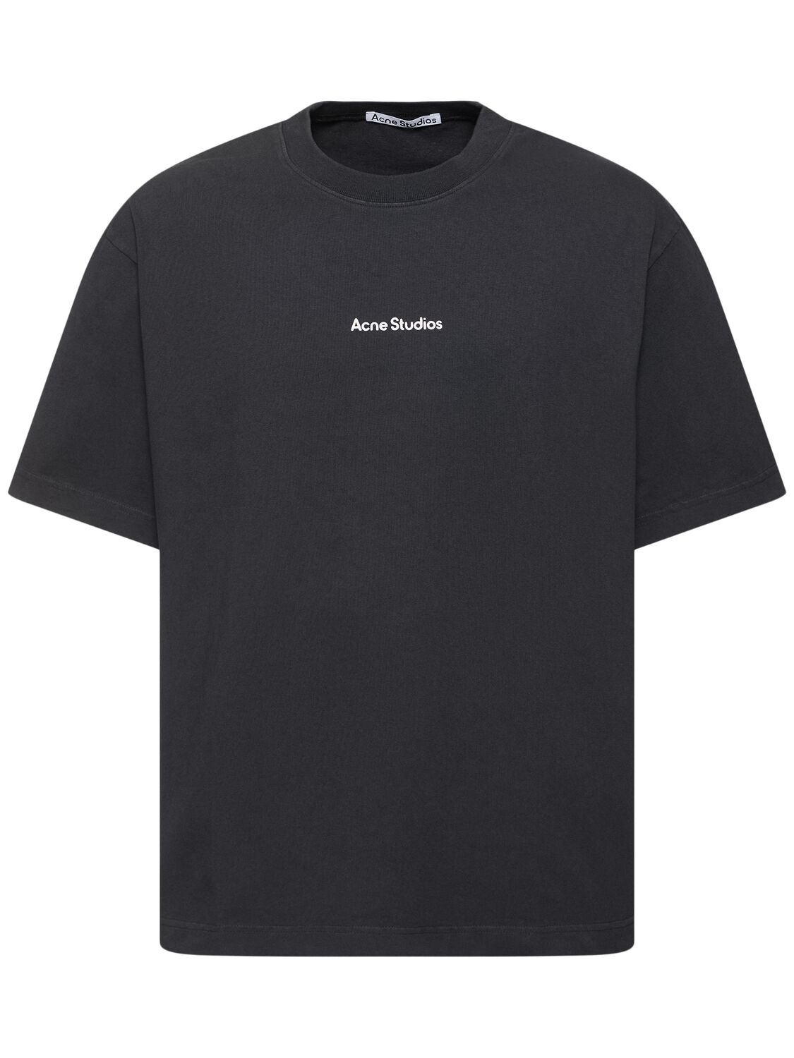 Acne Studios Extorr Logo Cotton T-shirt In Black