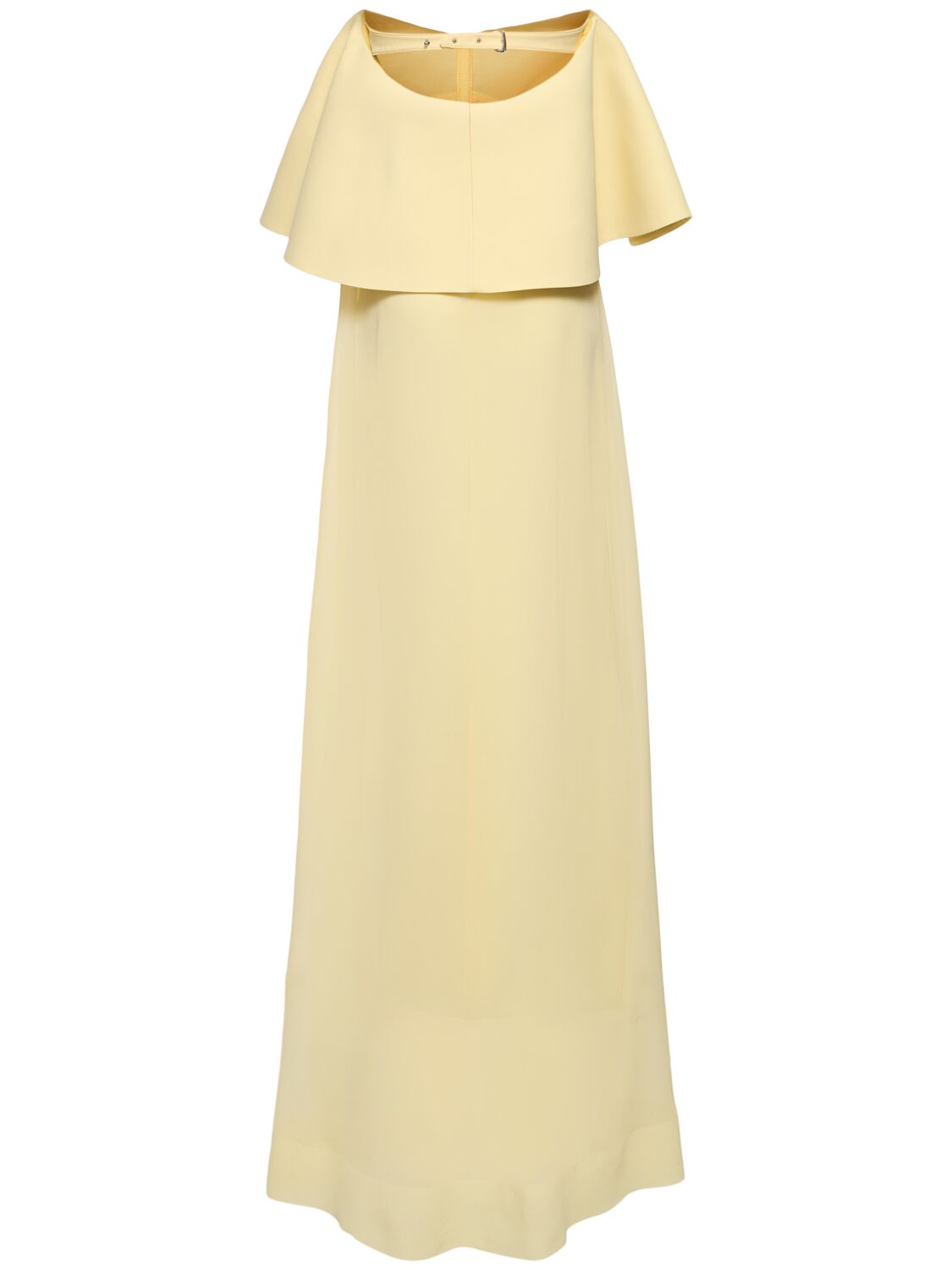 Shop Jacquemus La Robe Vela Chiffon Long Dress In Yellow