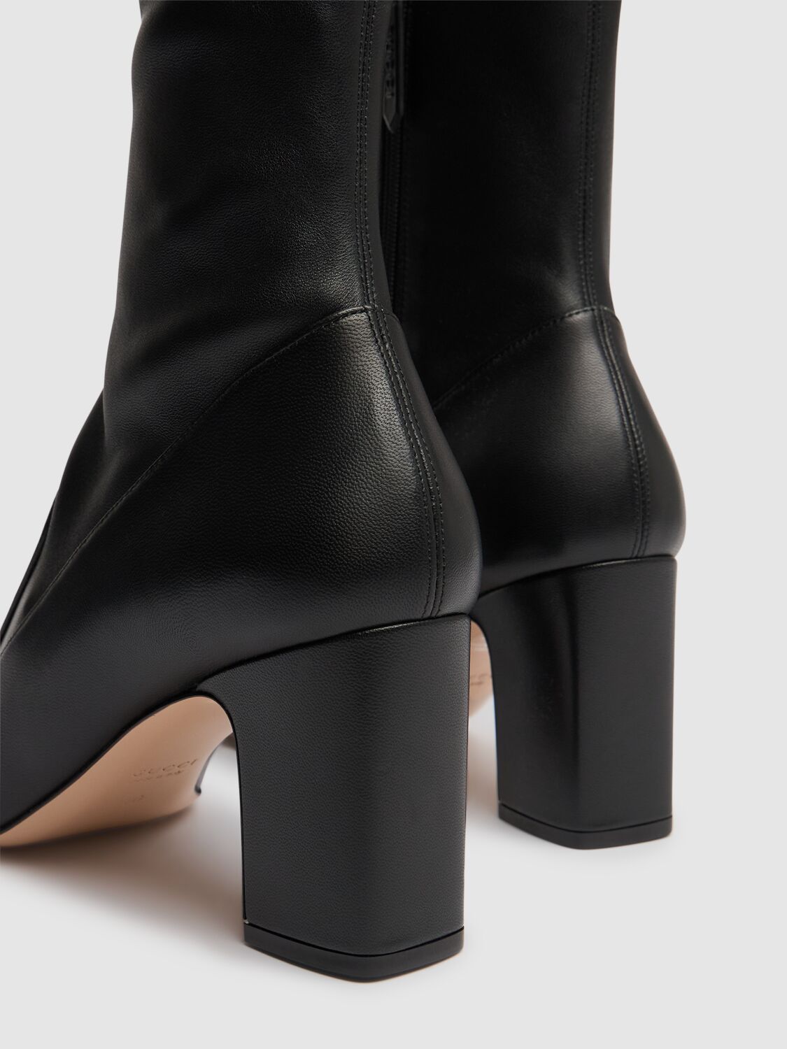 Shop Gucci 75mm Lady Horsebit Leather Boots In Black