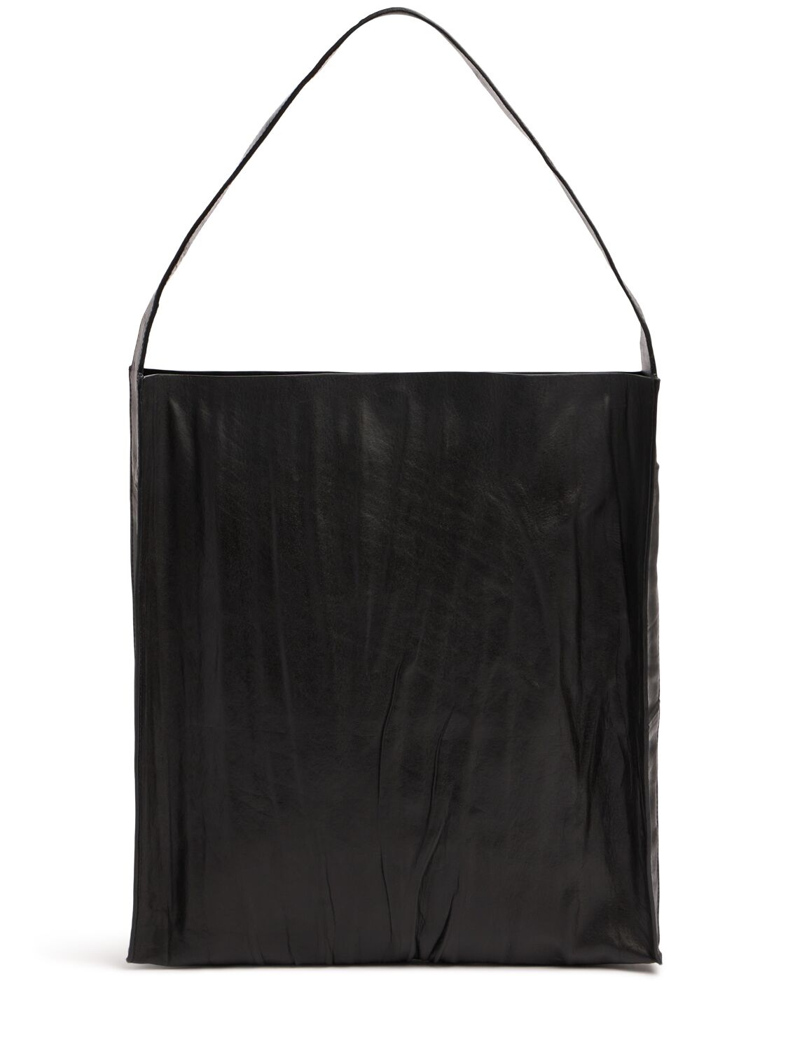 St.agni Paper Leather Tote Bag In Black