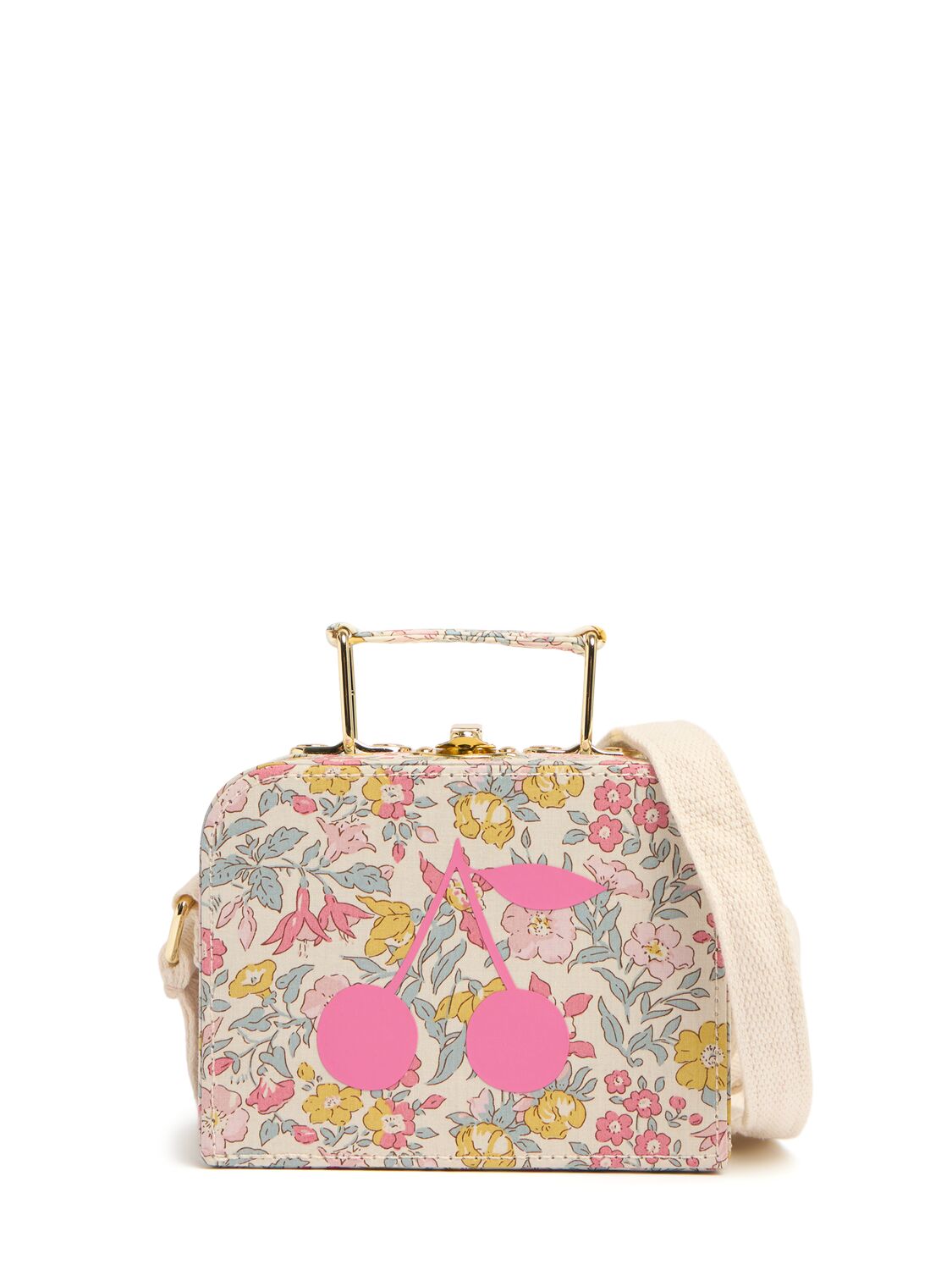 Bonpoint Printed Cotton Crossbody Bag In Pink