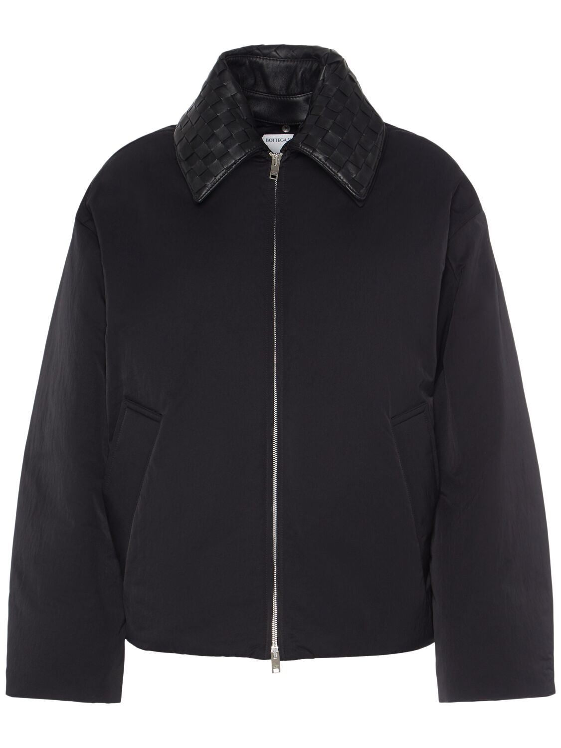 Shop Bottega Veneta Tech Nylon Down Jacket In Black