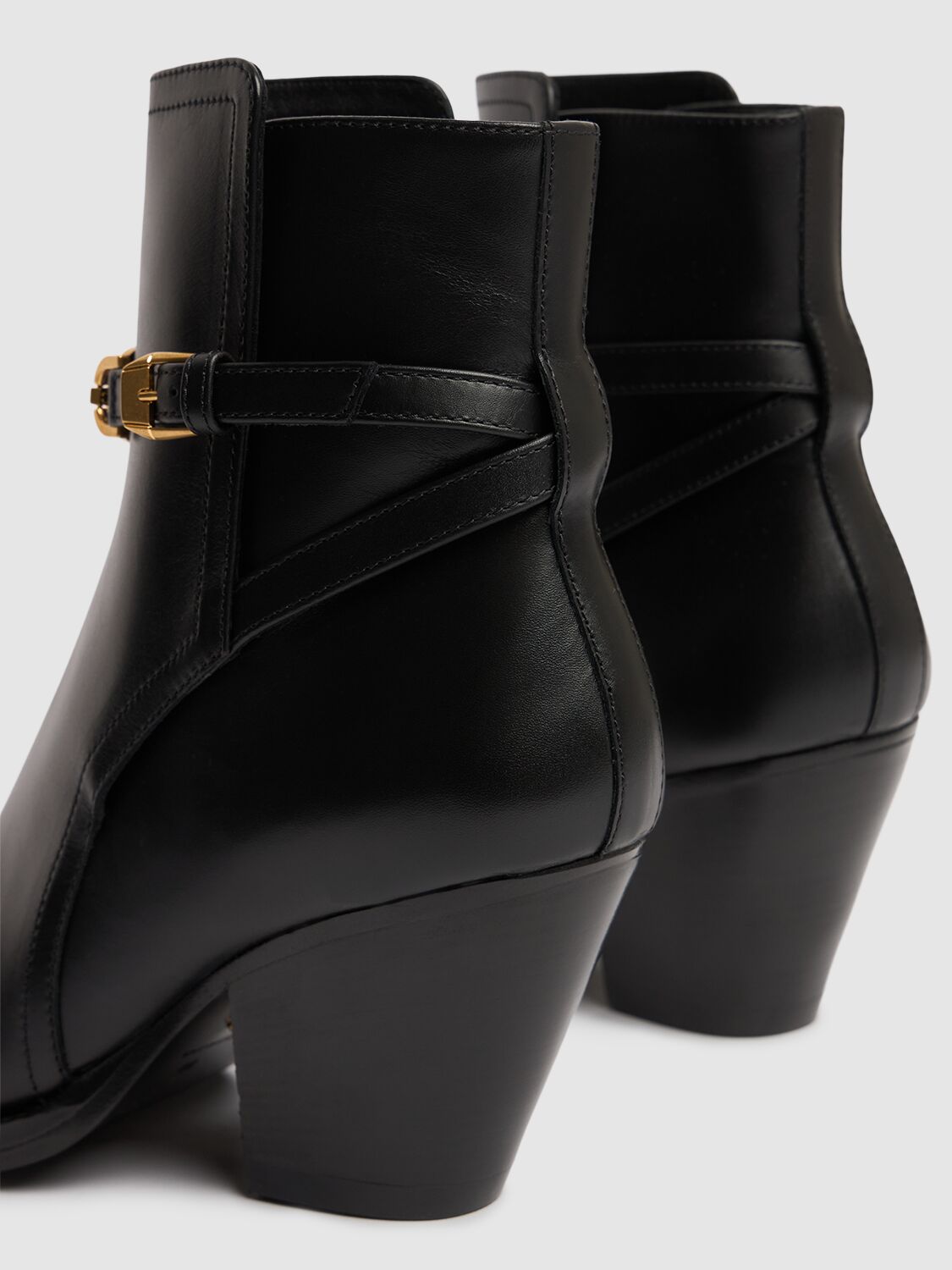 Shop Versace 65mm Camperos Leather Boots In Black