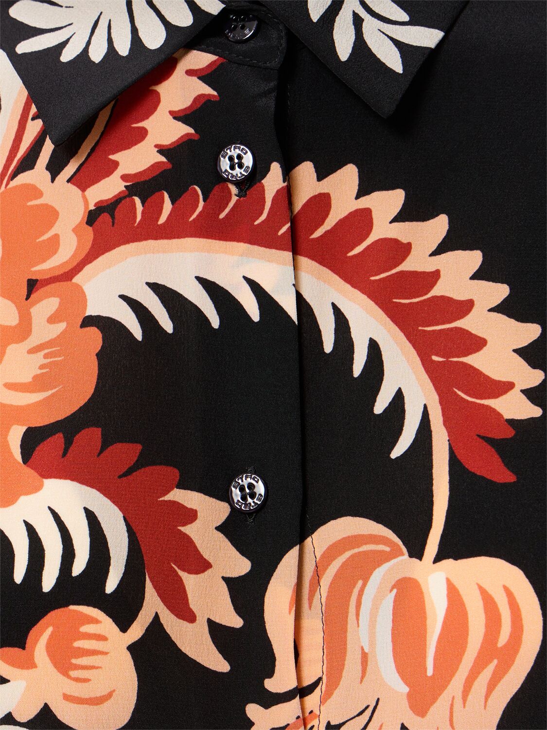 Shop Etro Printed Silk Shirt In Black/multi