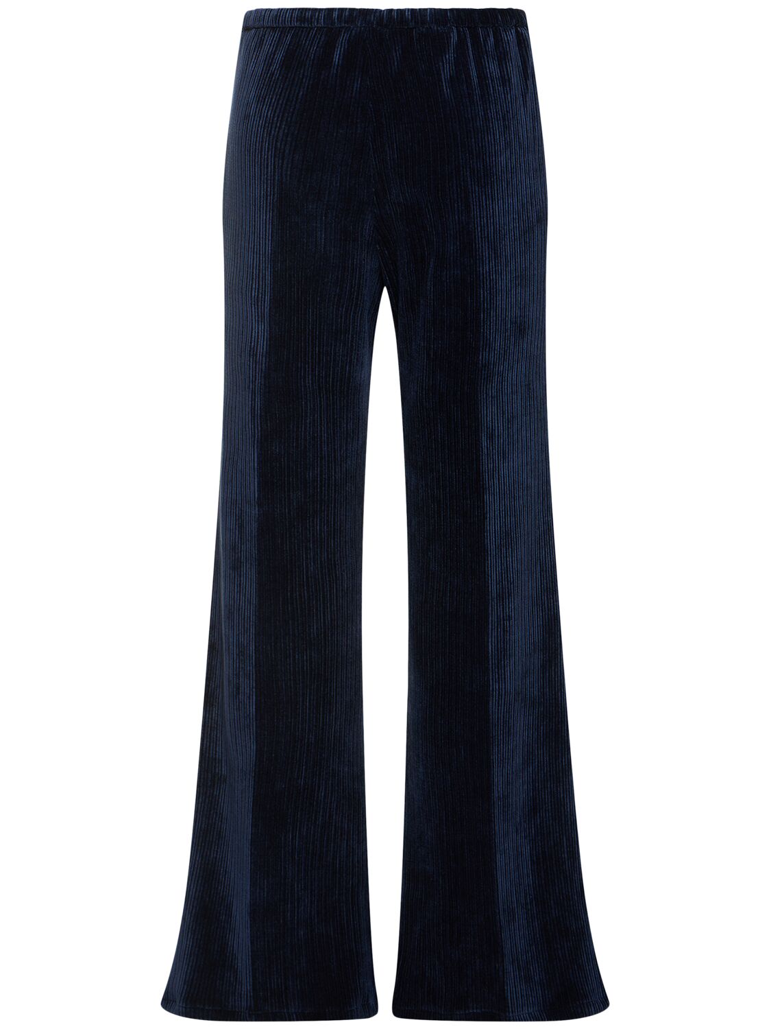 Shop Forte Forte Tech Knit Flared Pants In Navy