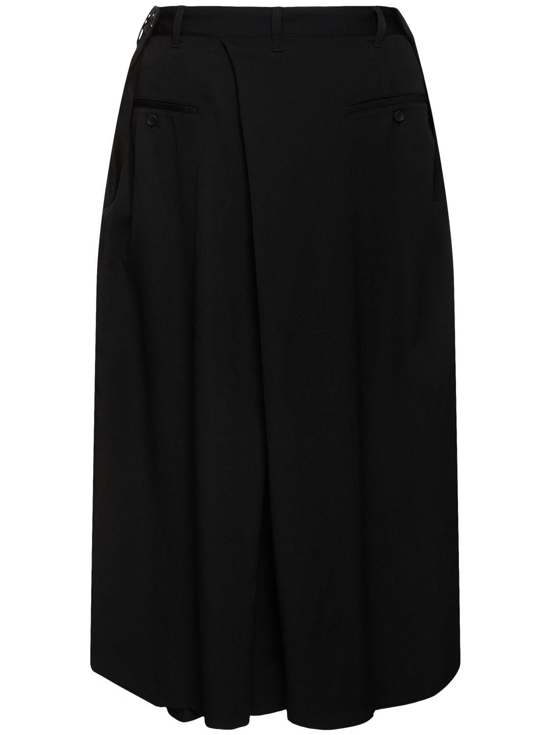 Shop Yohji Yamamoto Hakama Pleated Skirt Pants In Black