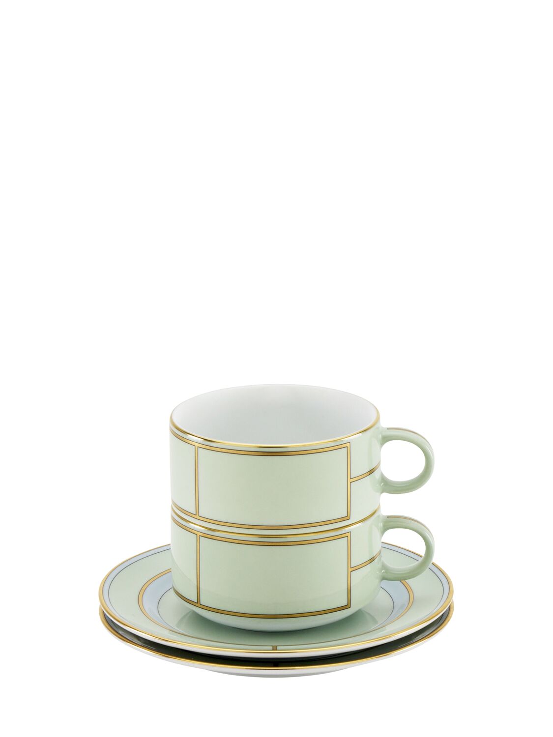 Shop Ginori 1735 Diva Colonna 2-piece Tea Set In Green