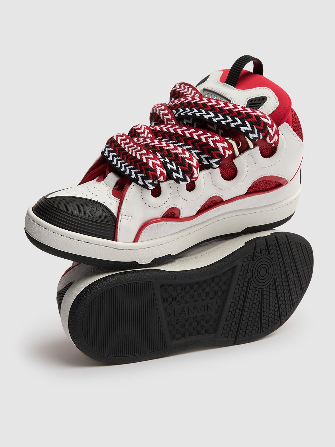 Shop Lanvin Skate Sneakers In Red/white