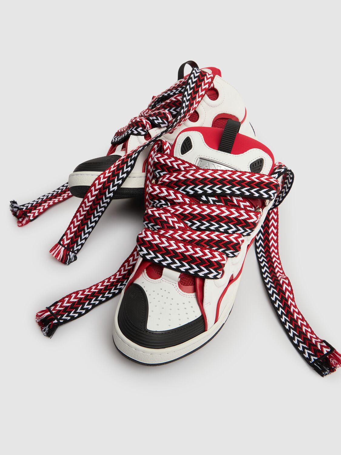 Shop Lanvin Skate Sneakers In Red/white