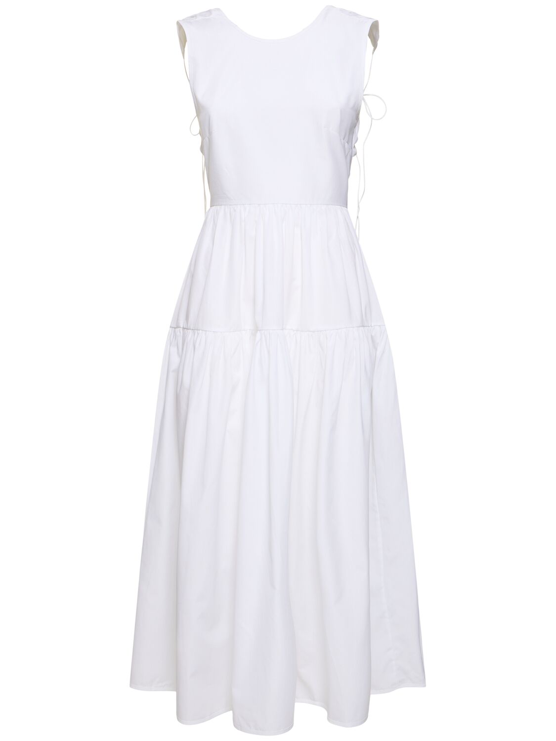 Cecilie Bahnsen Ruth Sleeveless Cotton Midi Dress In White