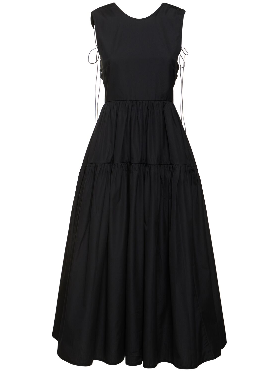 Cecilie Bahnsen Ruth Sleeveless Cotton Midi Dress In Black