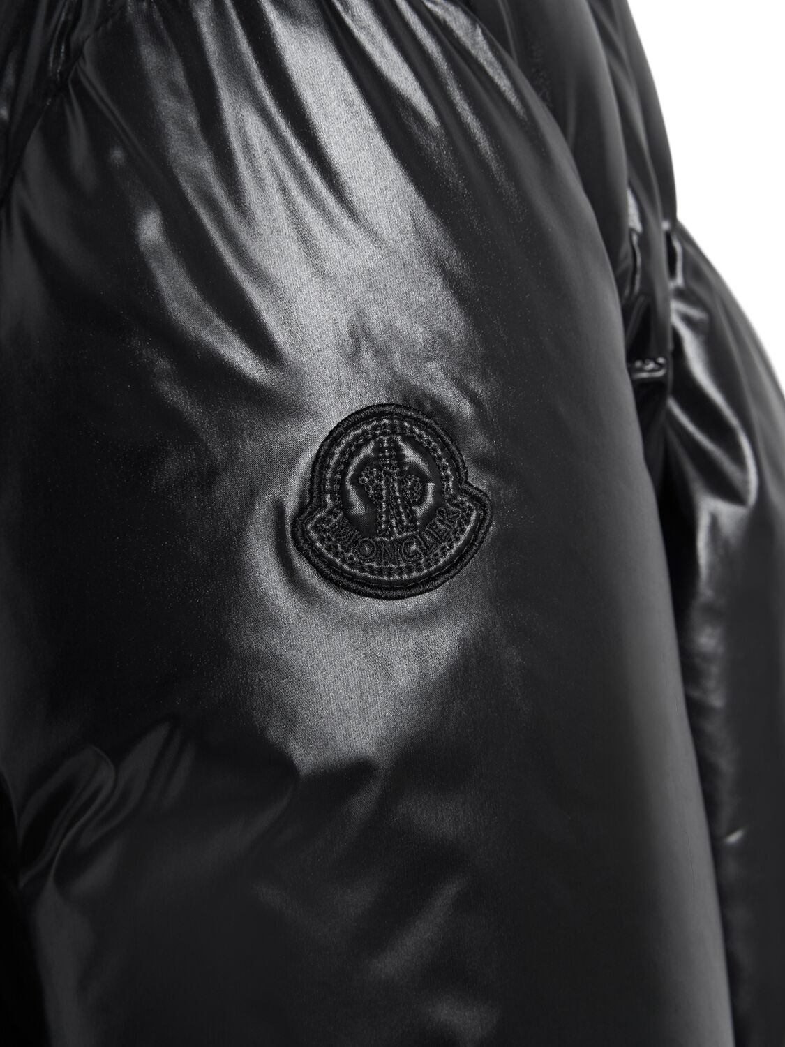 Shop Moncler Breteuil Nylon Laqué Down Jacket In Black