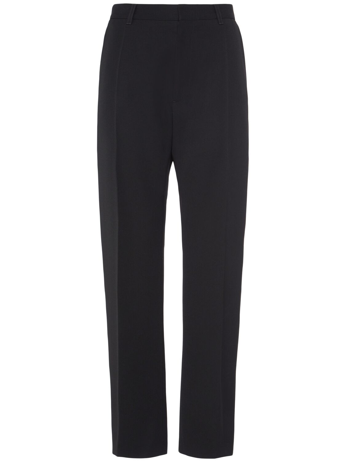 Bottega Veneta Wool Twill Wide Leg Pants In Black