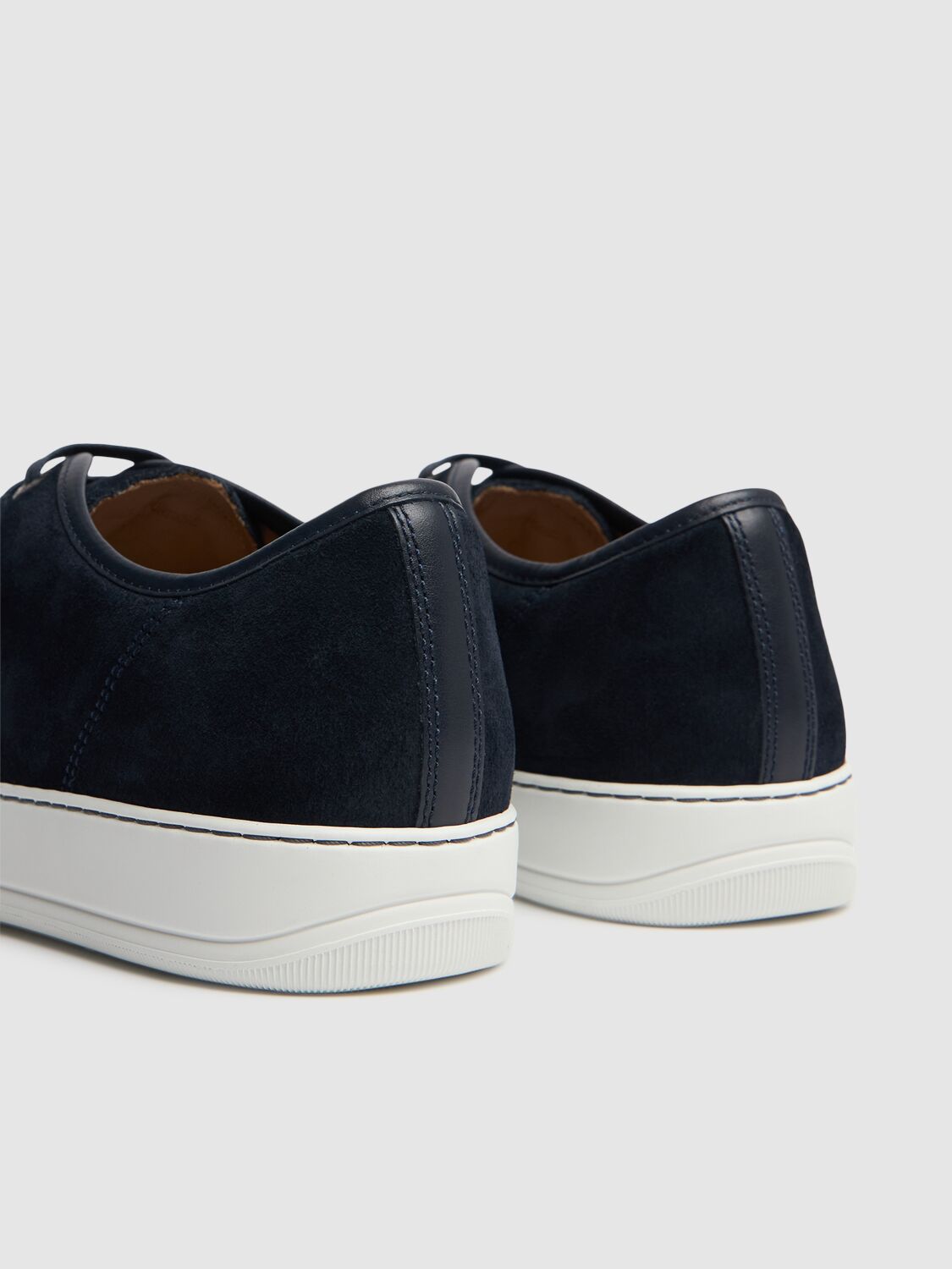 LANVIN SUEDE & LEATHER LOW TOP SNEAKERS 72IG0F001-MJQ1