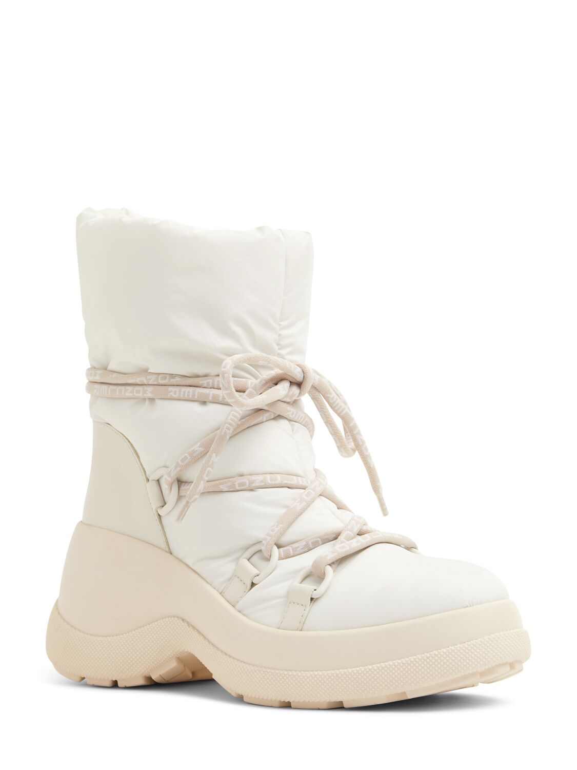 Shop Moncler Resile Après Leather Ankle Boots In Beige