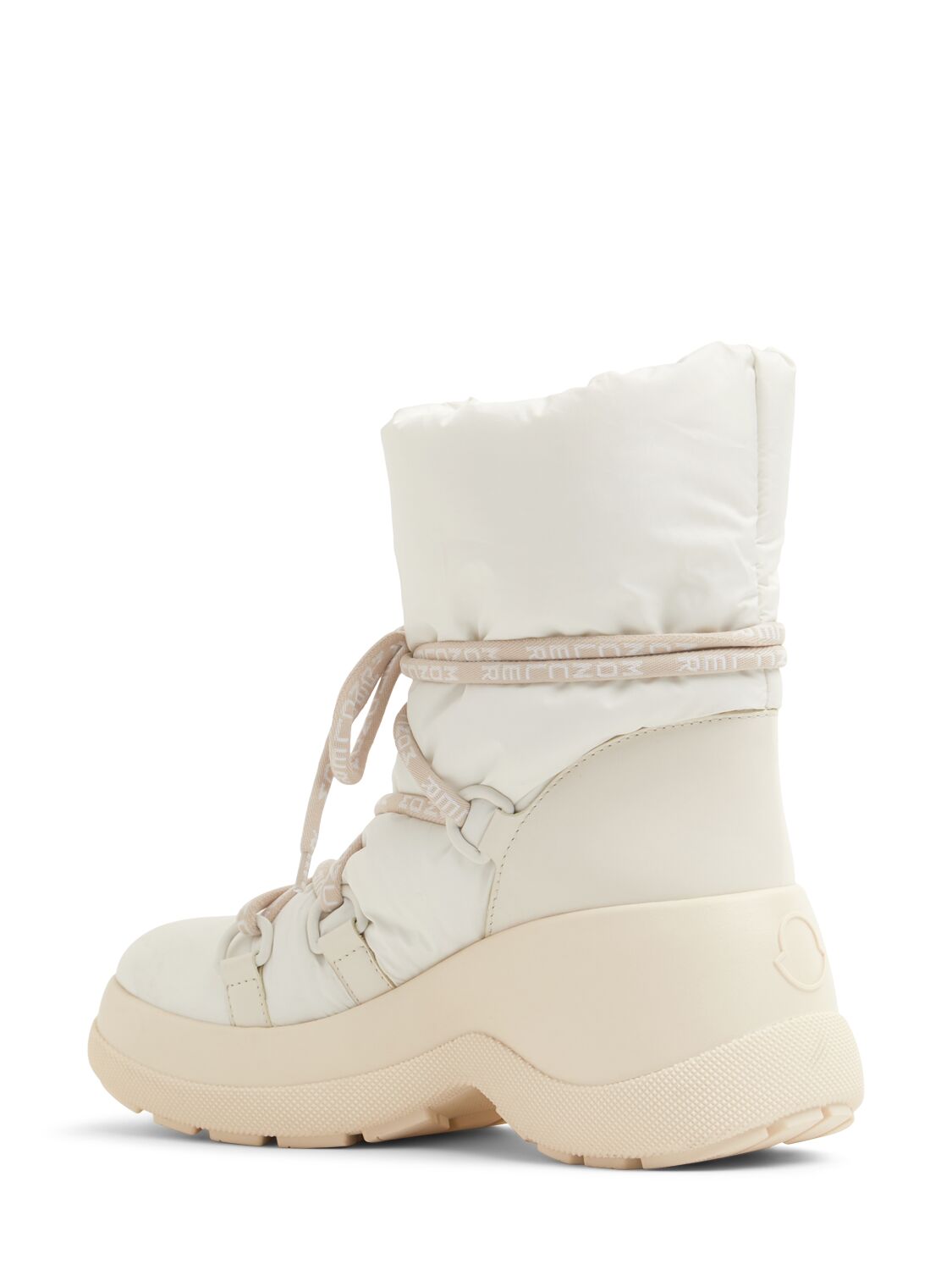 Shop Moncler Resile Après Leather Ankle Boots In Beige