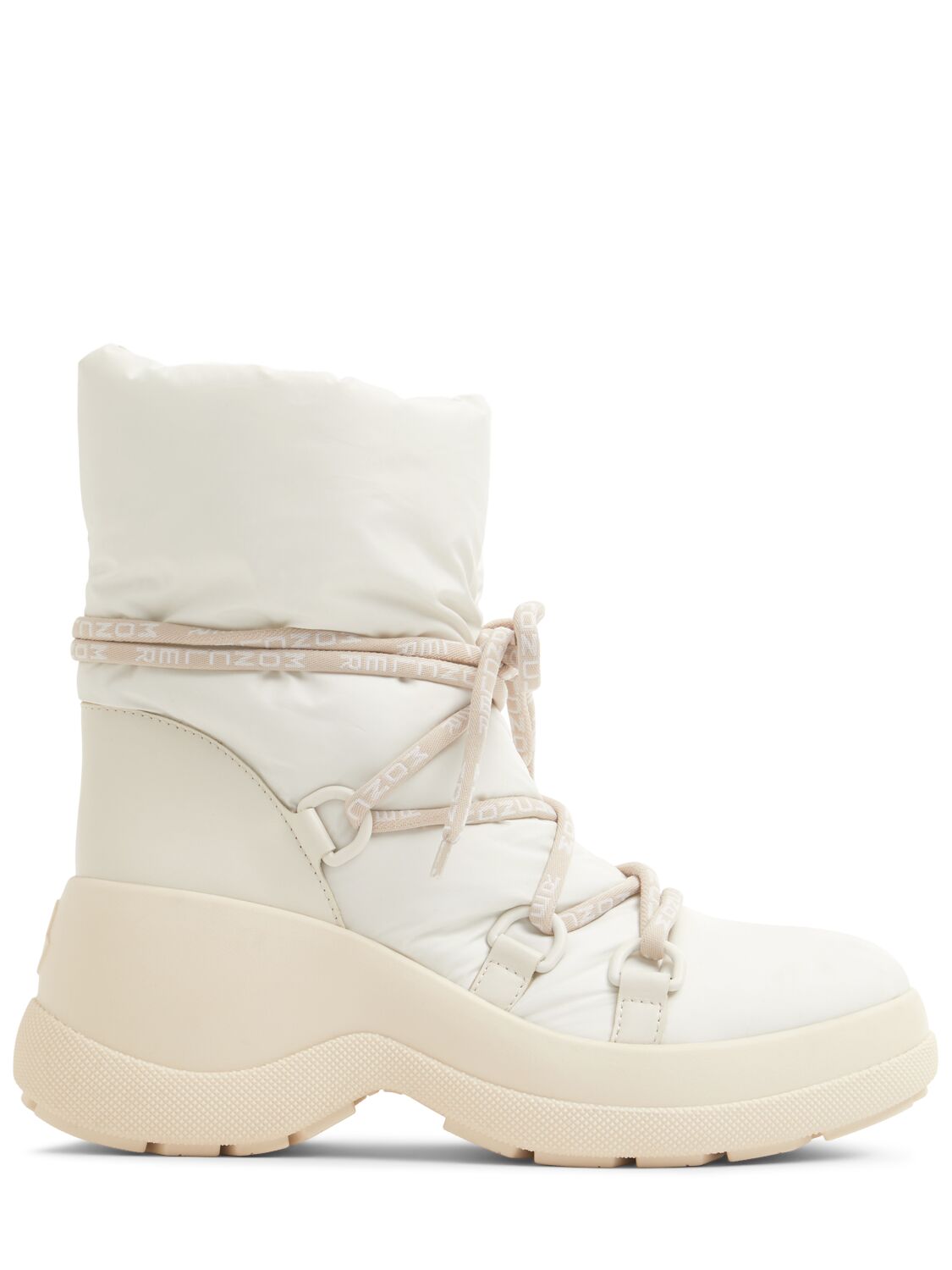 Shop Moncler Resile Après Leather Ankle Boots In Beige