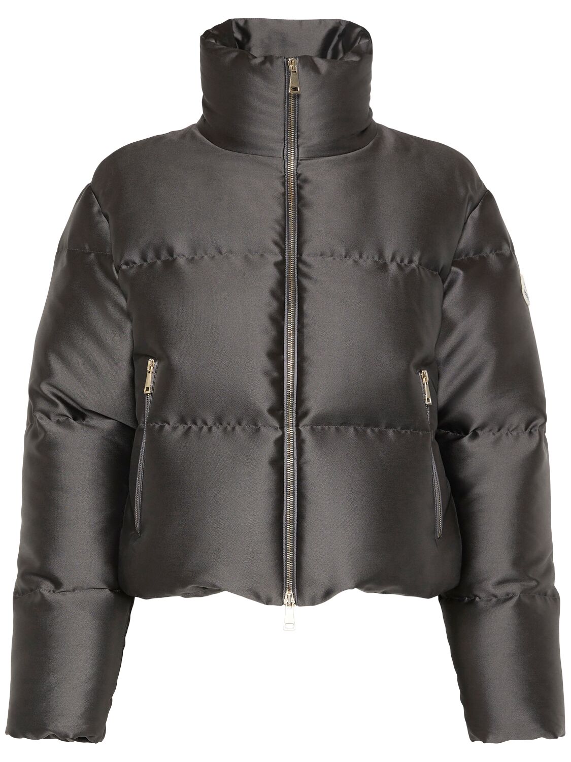 Shop Moncler Bonnelles Tech Down Jacket In Anthracite