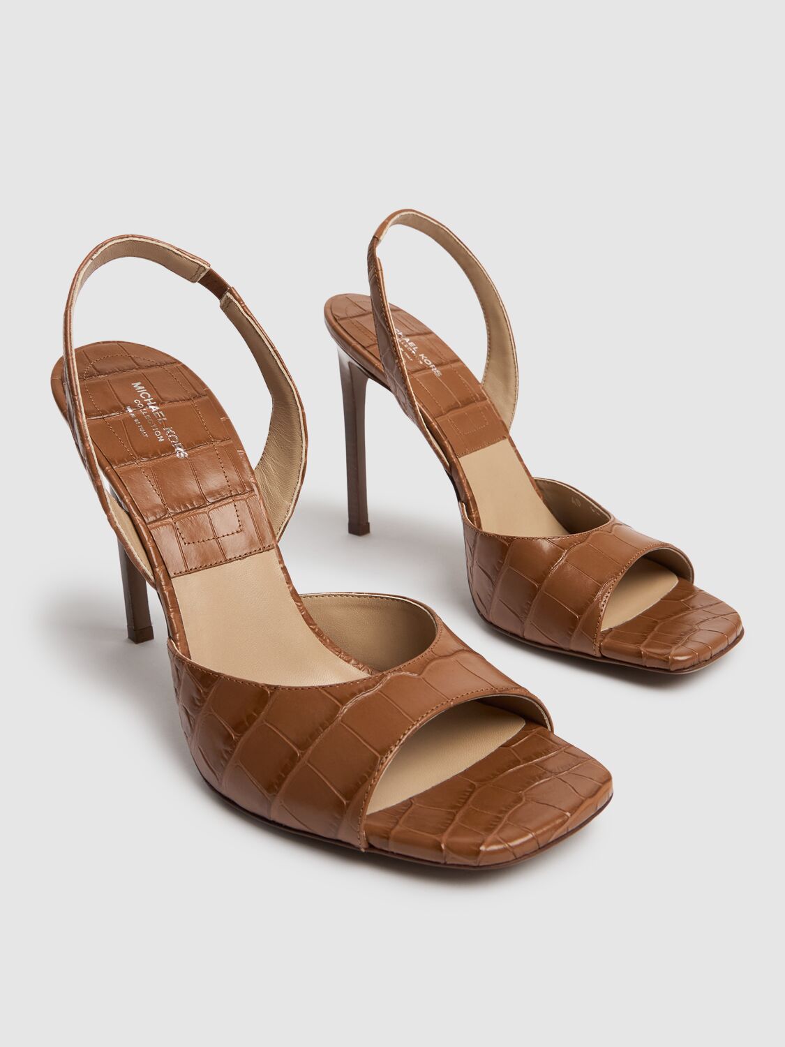 Shop Michael Kors 105mm Marisa Leather Sandals In Brown