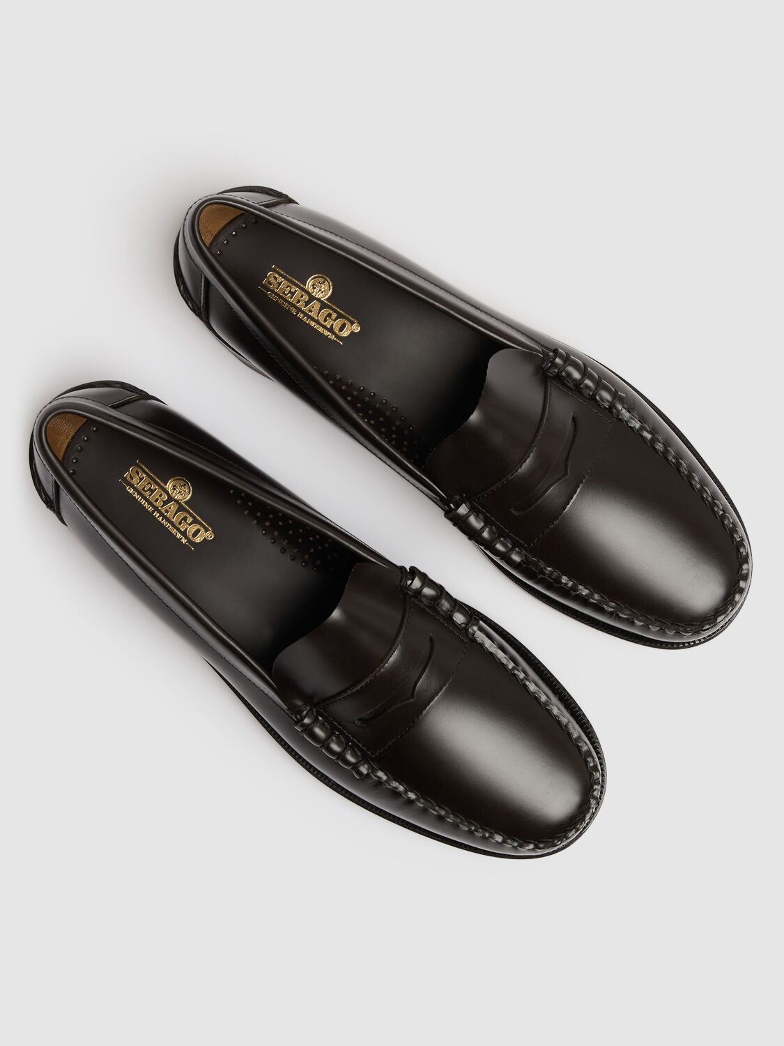 Shop Sebago Classic Dan Smooth Leather Loafers In Dk Coffee