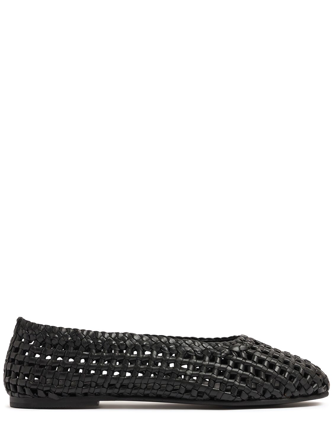 St.agni 5mm Macramé Mesh Ballerina Flats In Black