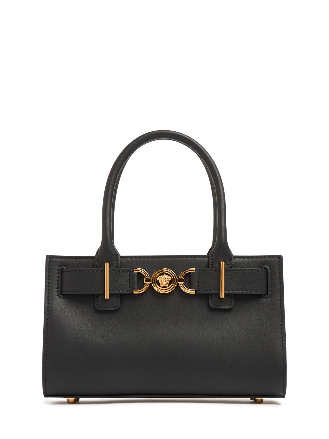 Shop Versace Small Medusa '95 Leather Tote Bag In Black