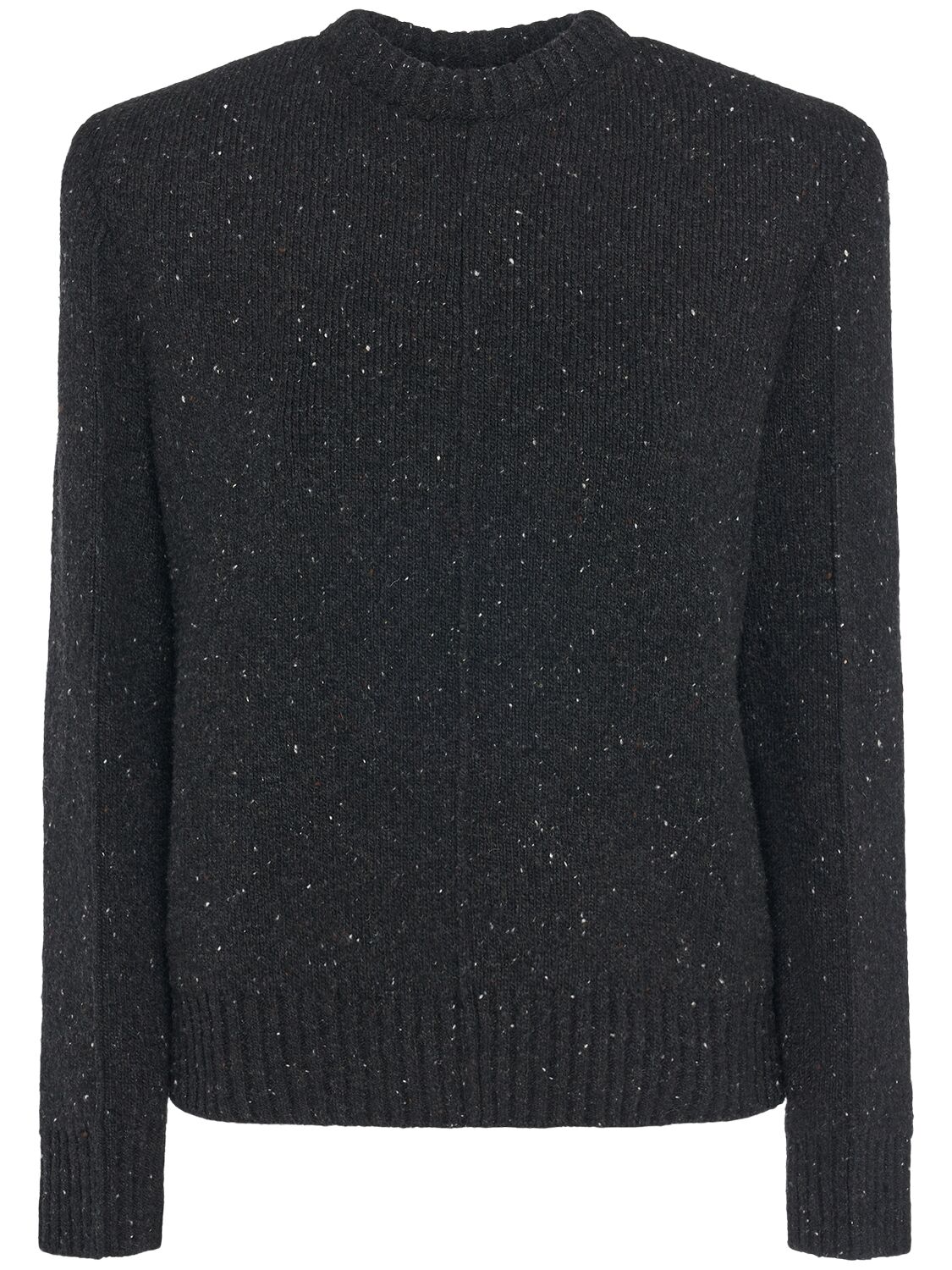 Bottega Veneta Wool Blend Tailored Jumper In Dark Grey