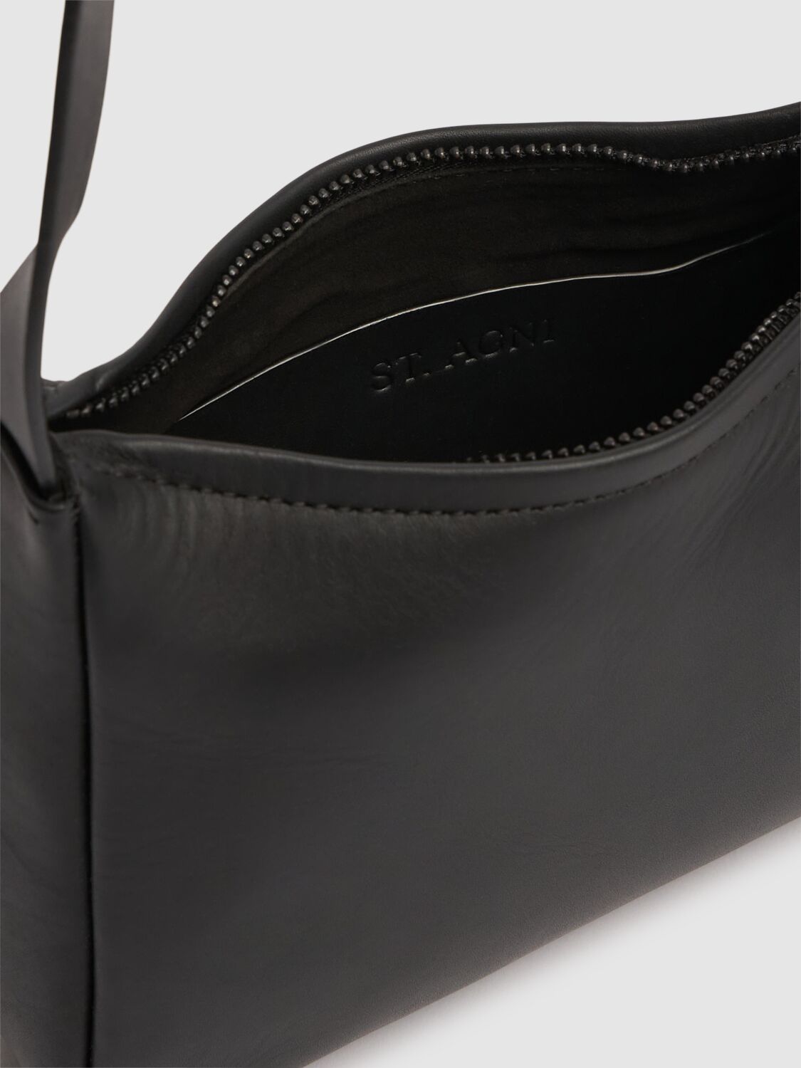 Shop St.agni 90s Petit Leather Shoulder Bag In Black