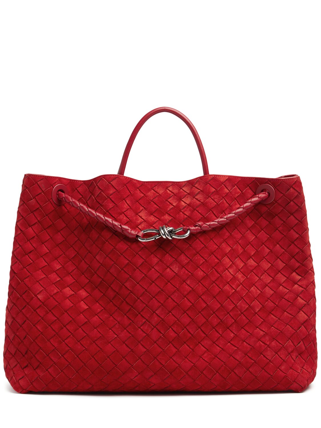 Bottega Veneta Large Andiamo Suede Top Handle Bag In Apple