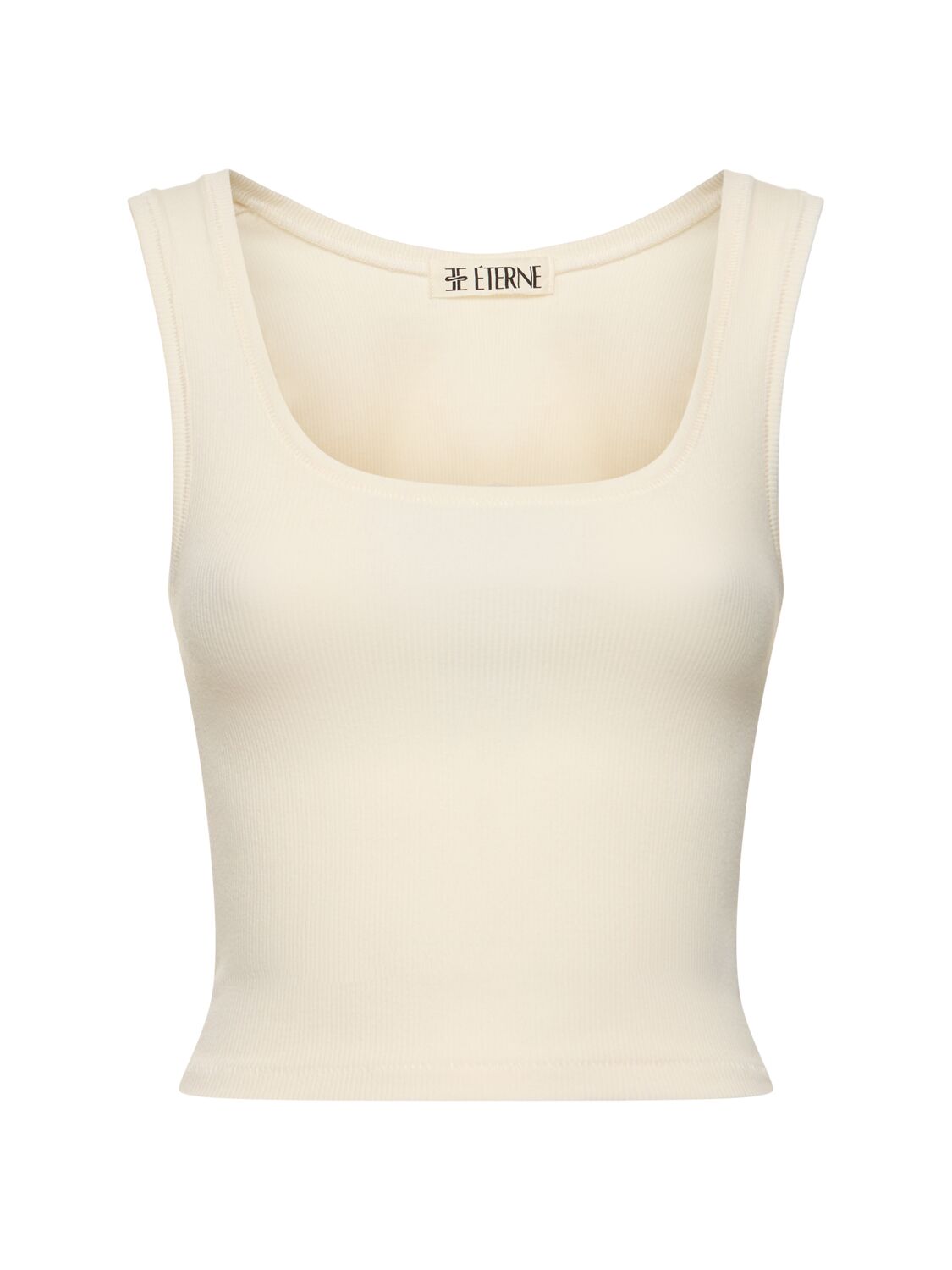 Éterne Square Neck Jersey Tank Top In White