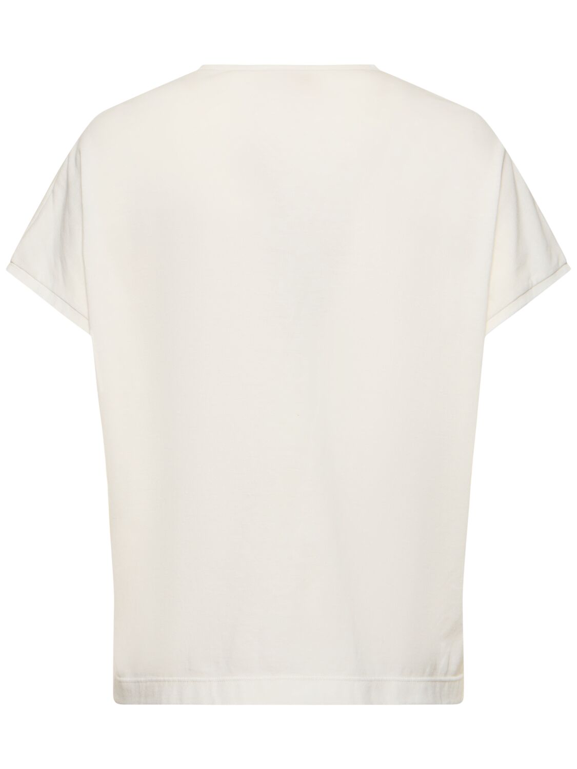 Khaite Devra Cotton Blend Jersey T-shirt In Cream