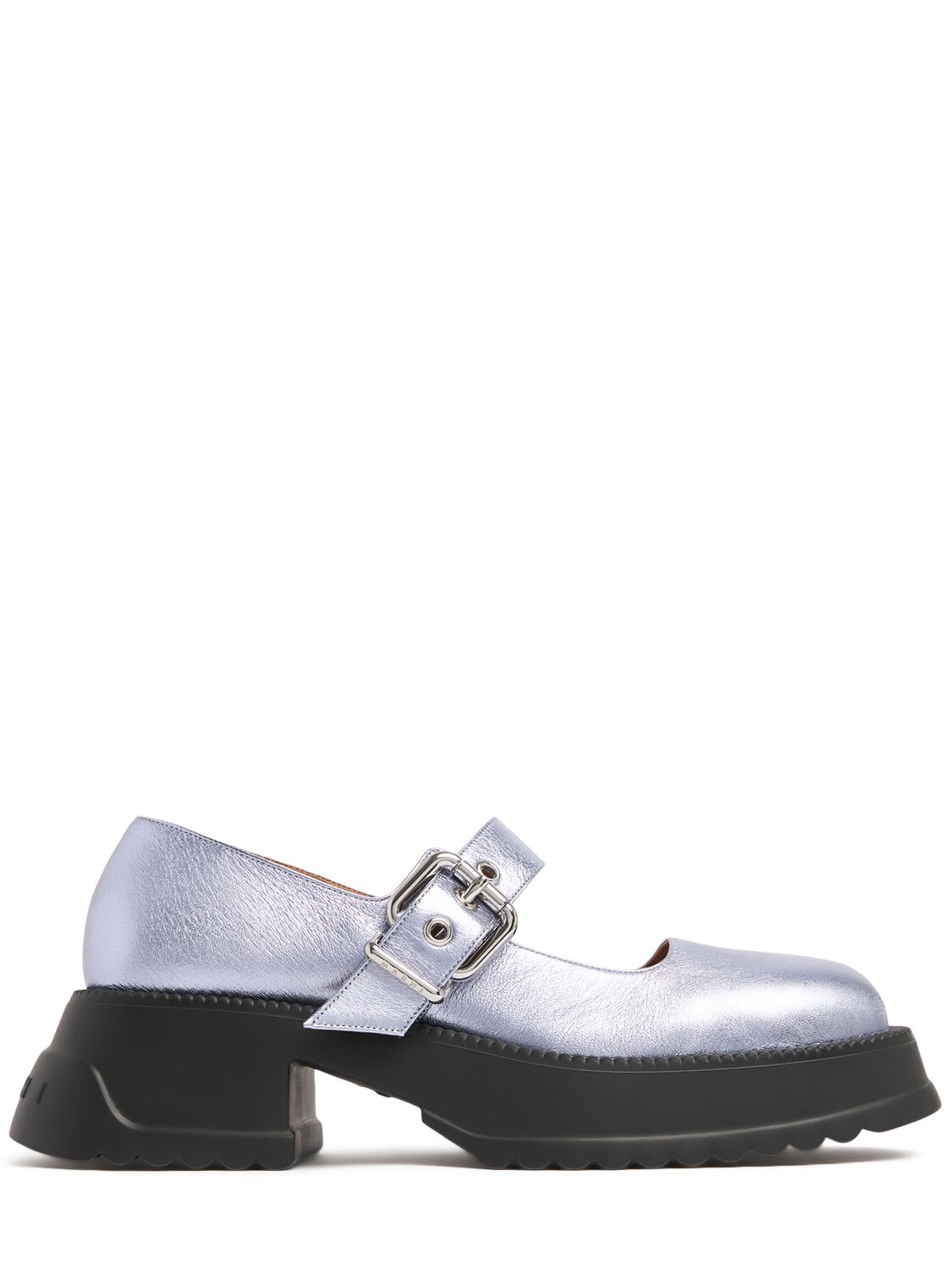 Shop Marni 50mm Mary Jane High Loafers In Light Blue