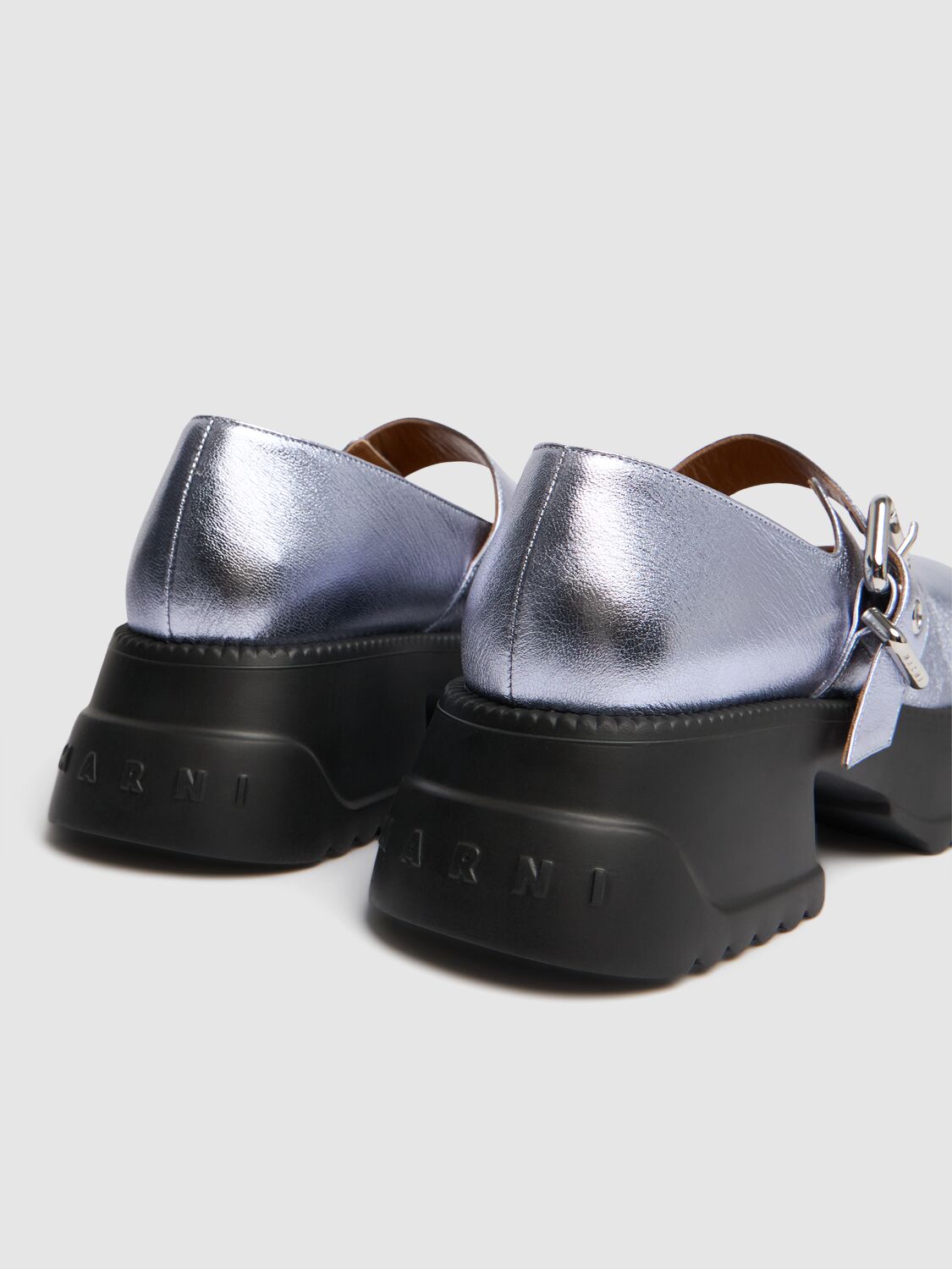 Shop Marni 50mm Mary Jane High Loafers In Light Blue