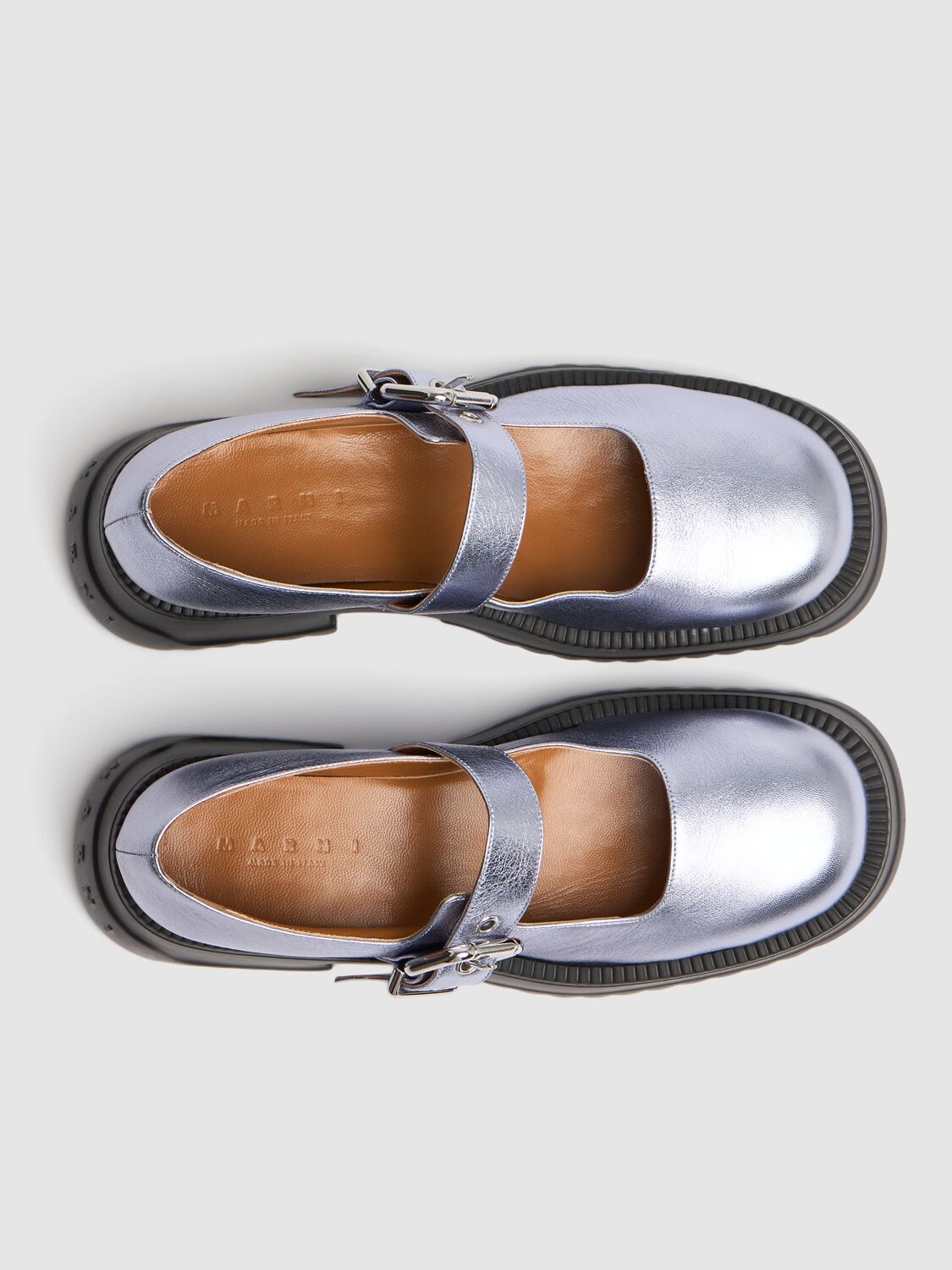 Shop Marni 50mm Mary Jane High Loafers In Light Blue