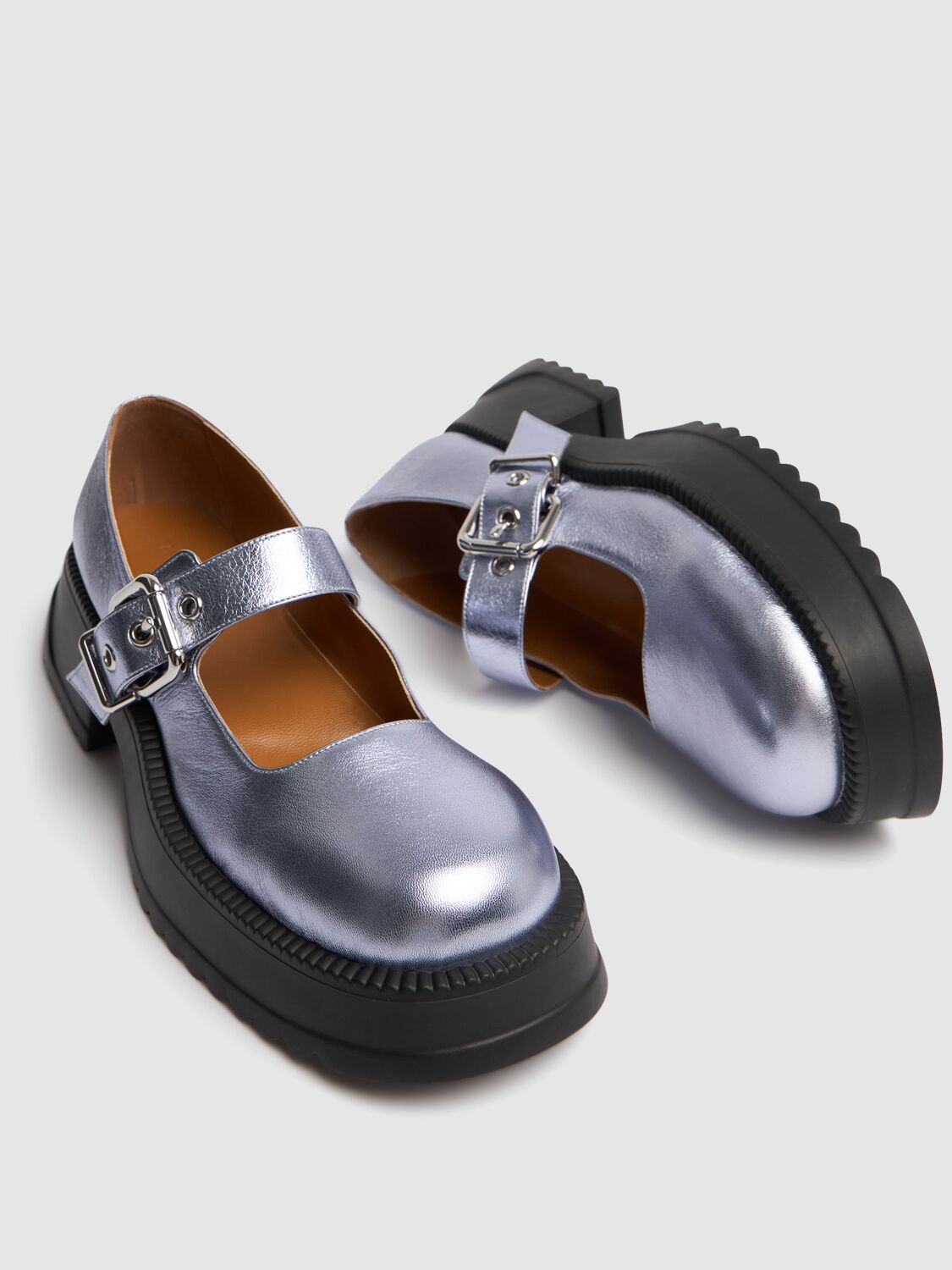 Shop Marni 50mm Mary Jane High Loafers In Light Blue