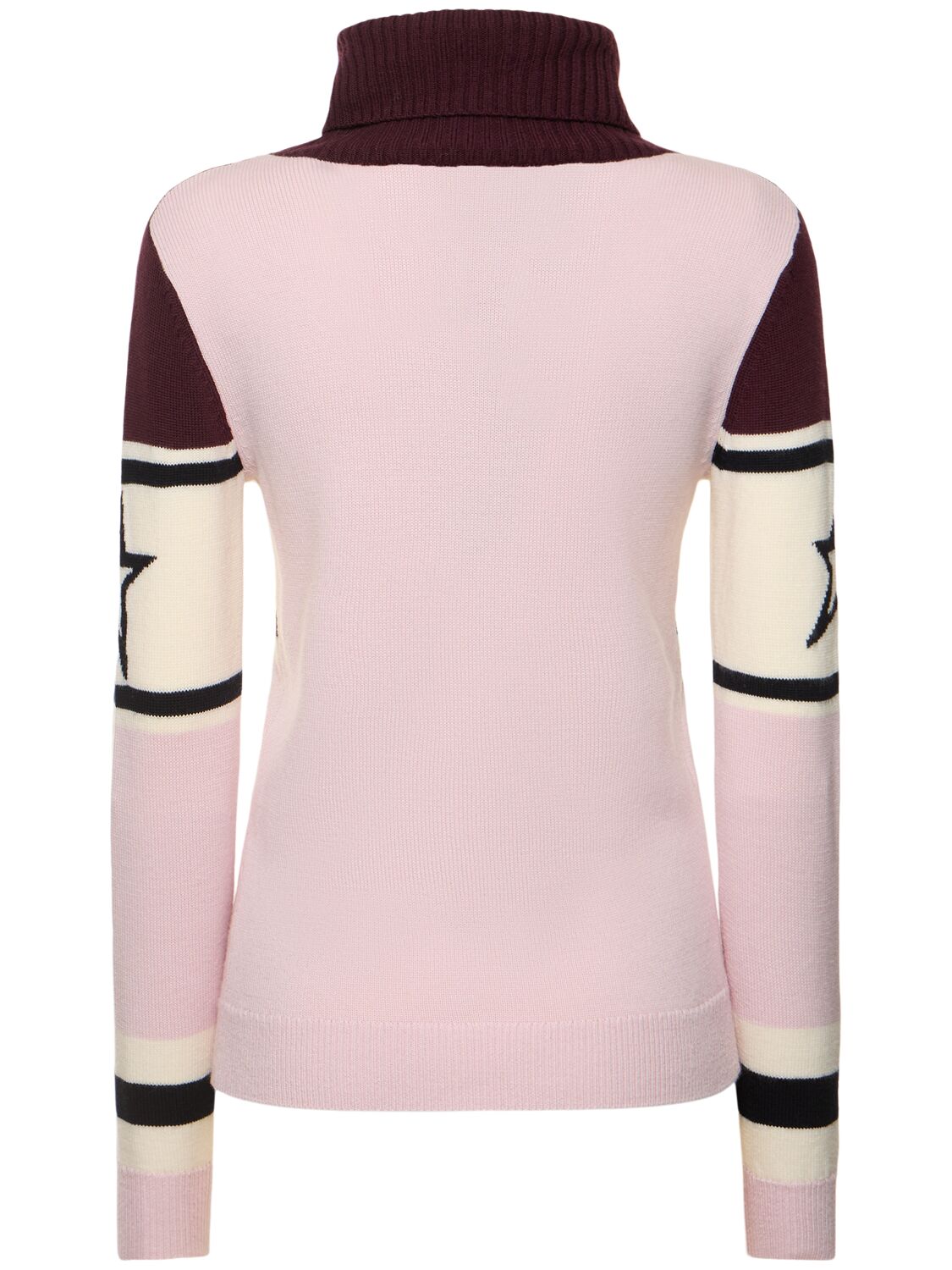 Shop Perfect Moment Schild Sweater In Bordeaux/white