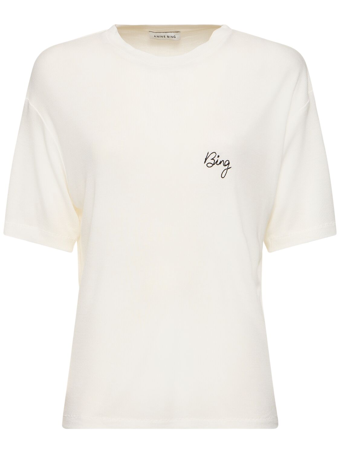 Anine Bing Louis Bing Viscose Jersey T-shirt In White