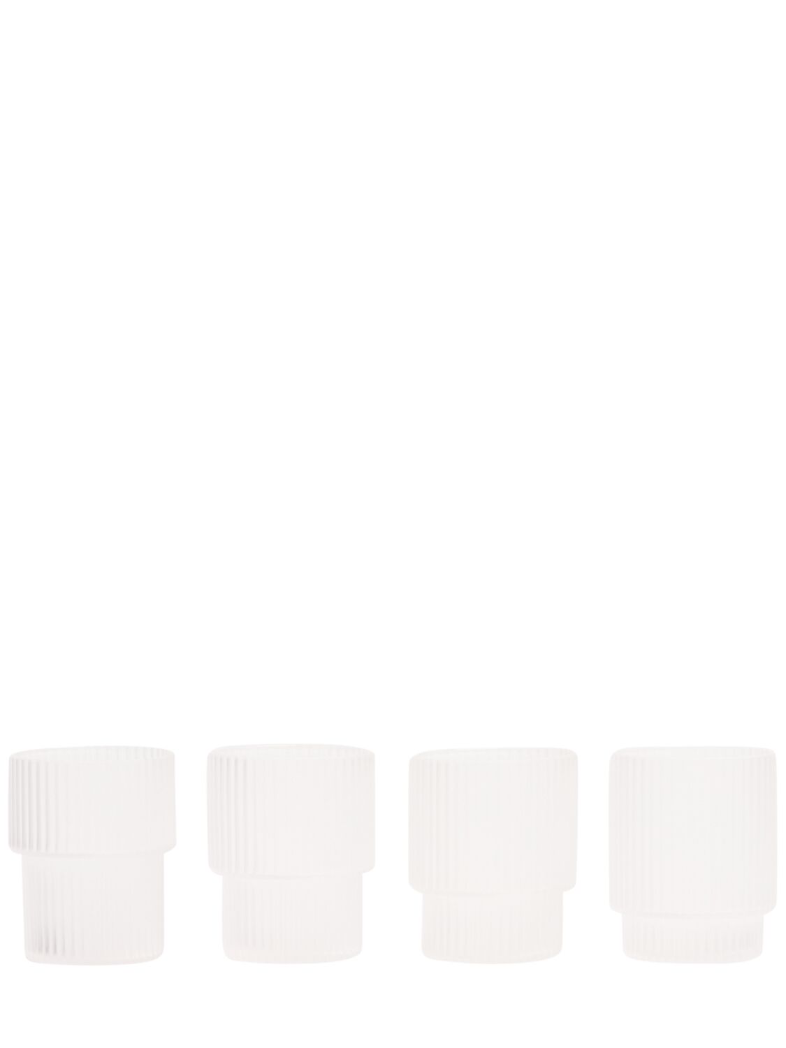 Ferm Living Set Of 4 Small Ripple Glasses In White