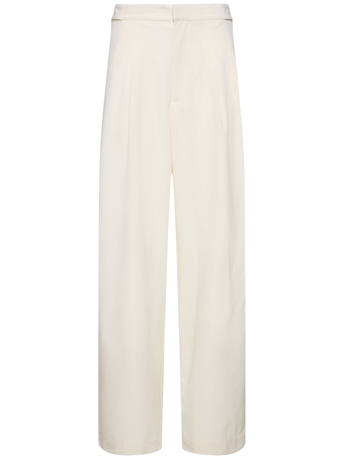 St.agni Adjustable Pleated Wool Trousers In Neutral